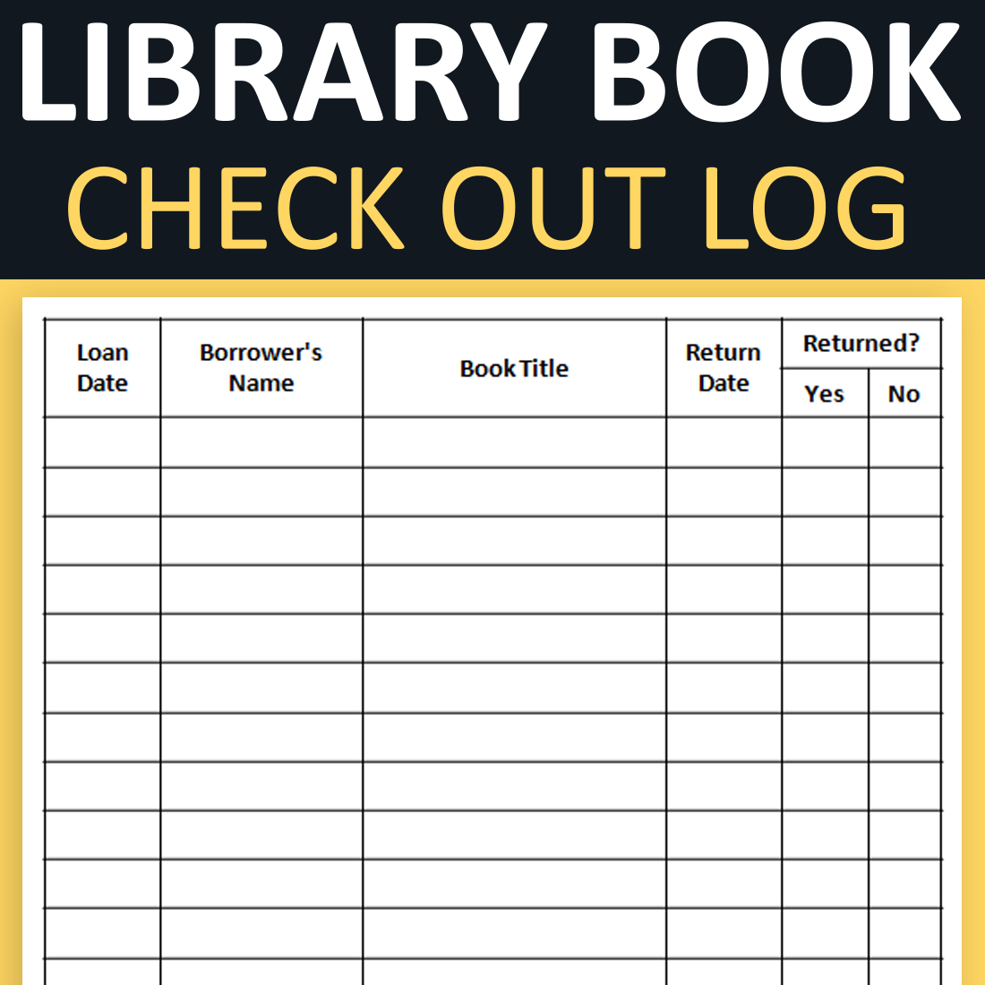 Library Book Check Out Log