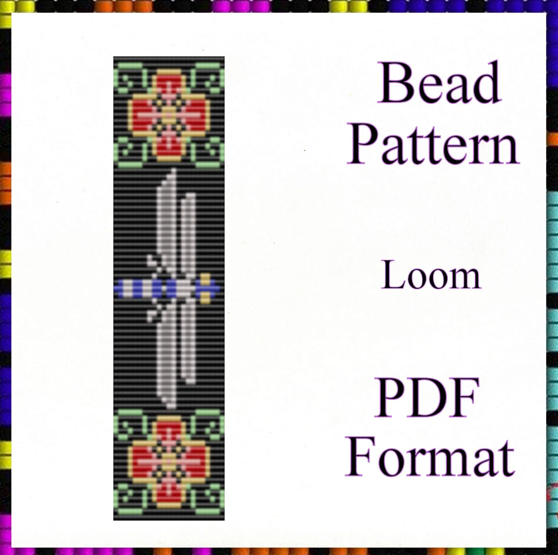 Loom Stitch Bead Bracelet Pattern Dragonfly