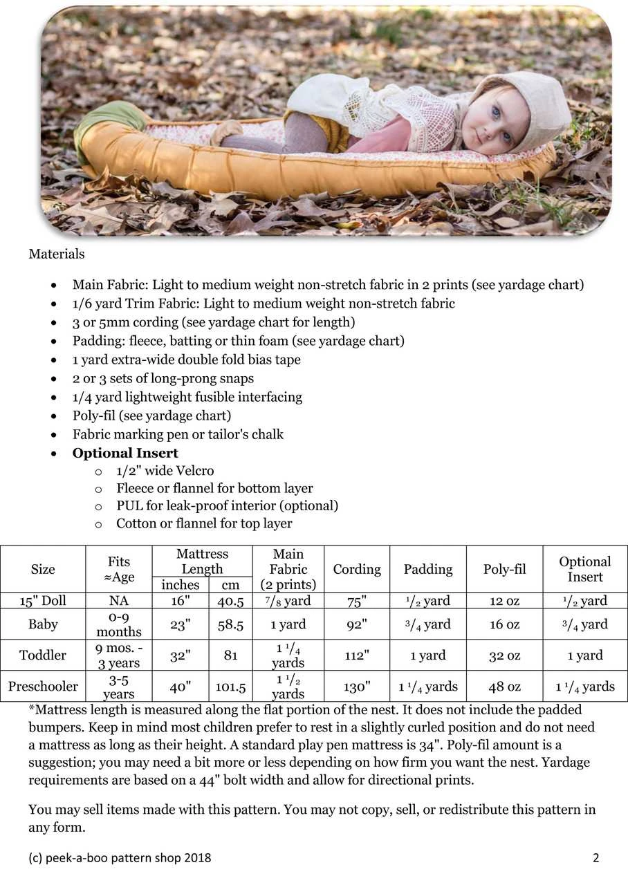 Lullaby Line Baby Nest Pattern
