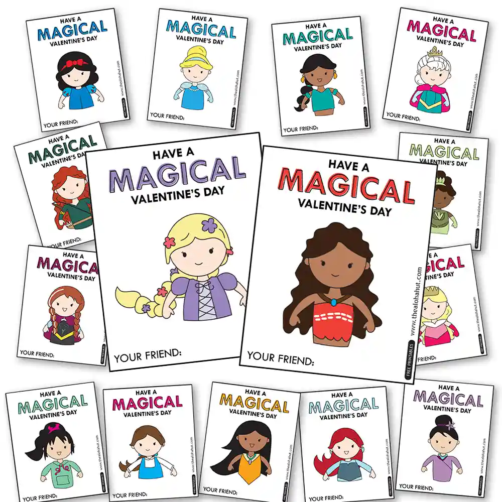 Magical Disney Princess Valentines Day Cards Free Printable