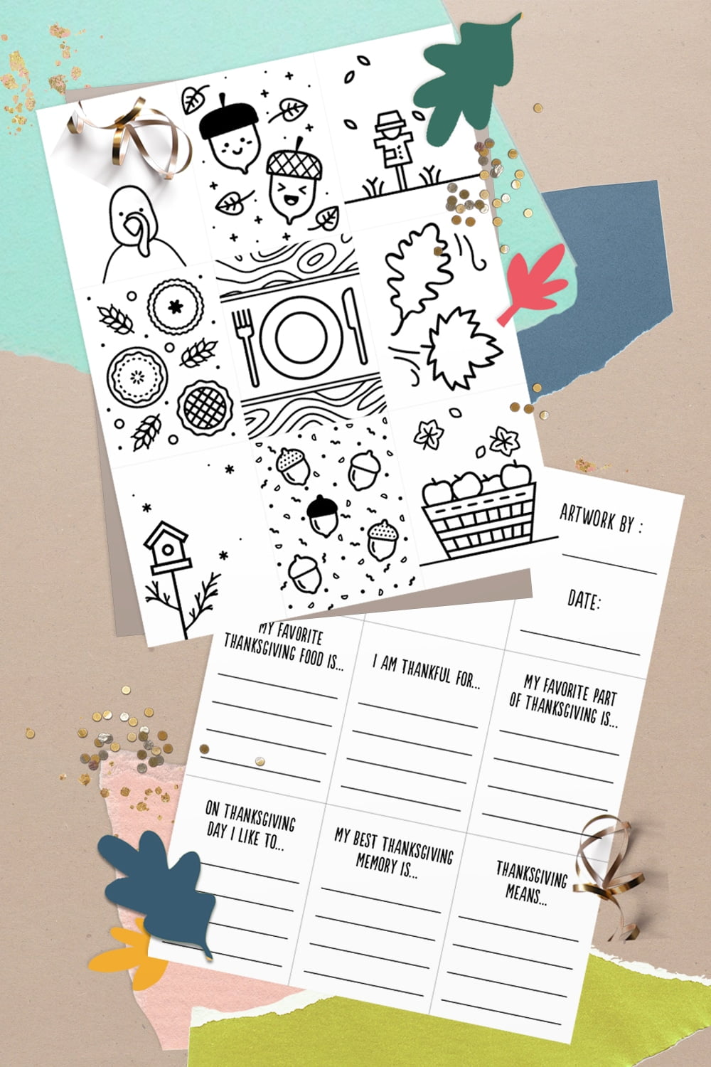 thanksgiving mini books free printable