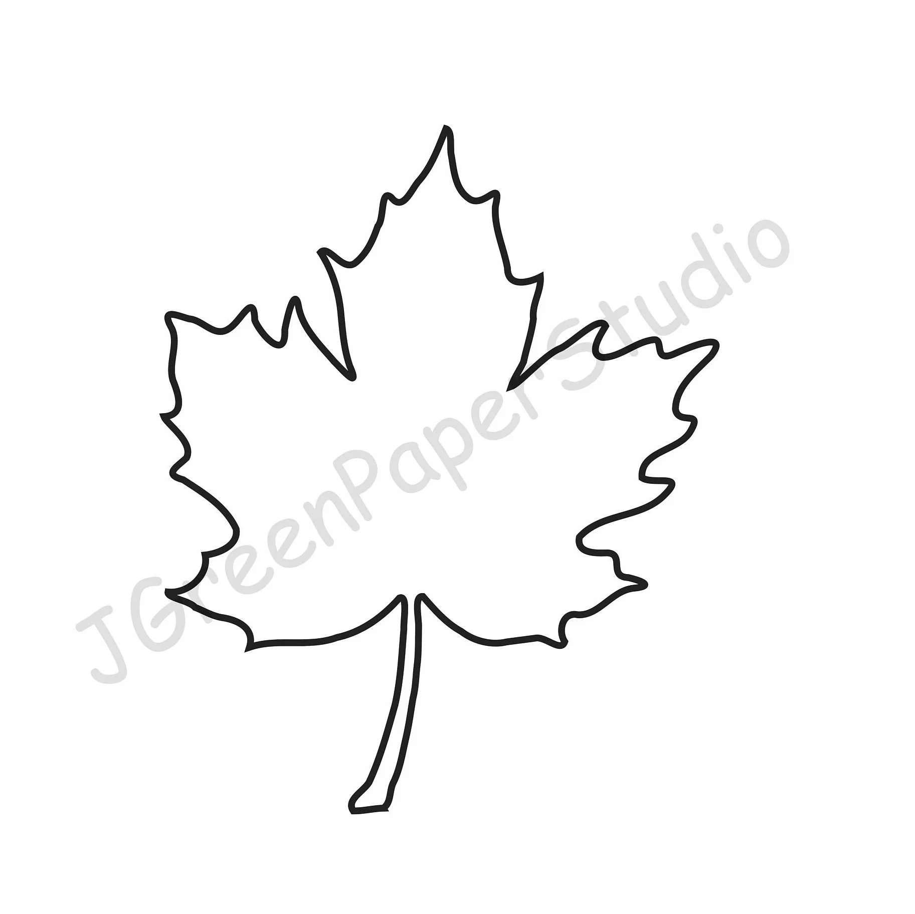 Maple Leaf Template Autumn Coloring Page