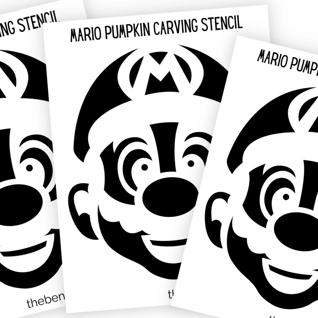 Mario Pumpkin Stencil Printable