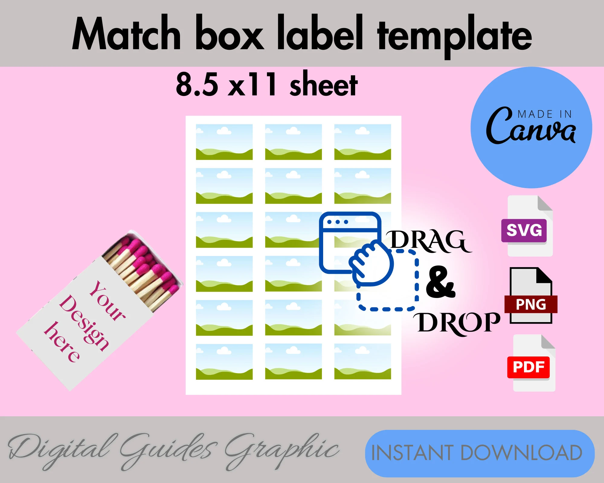 Match Box Template Diy Label Template
