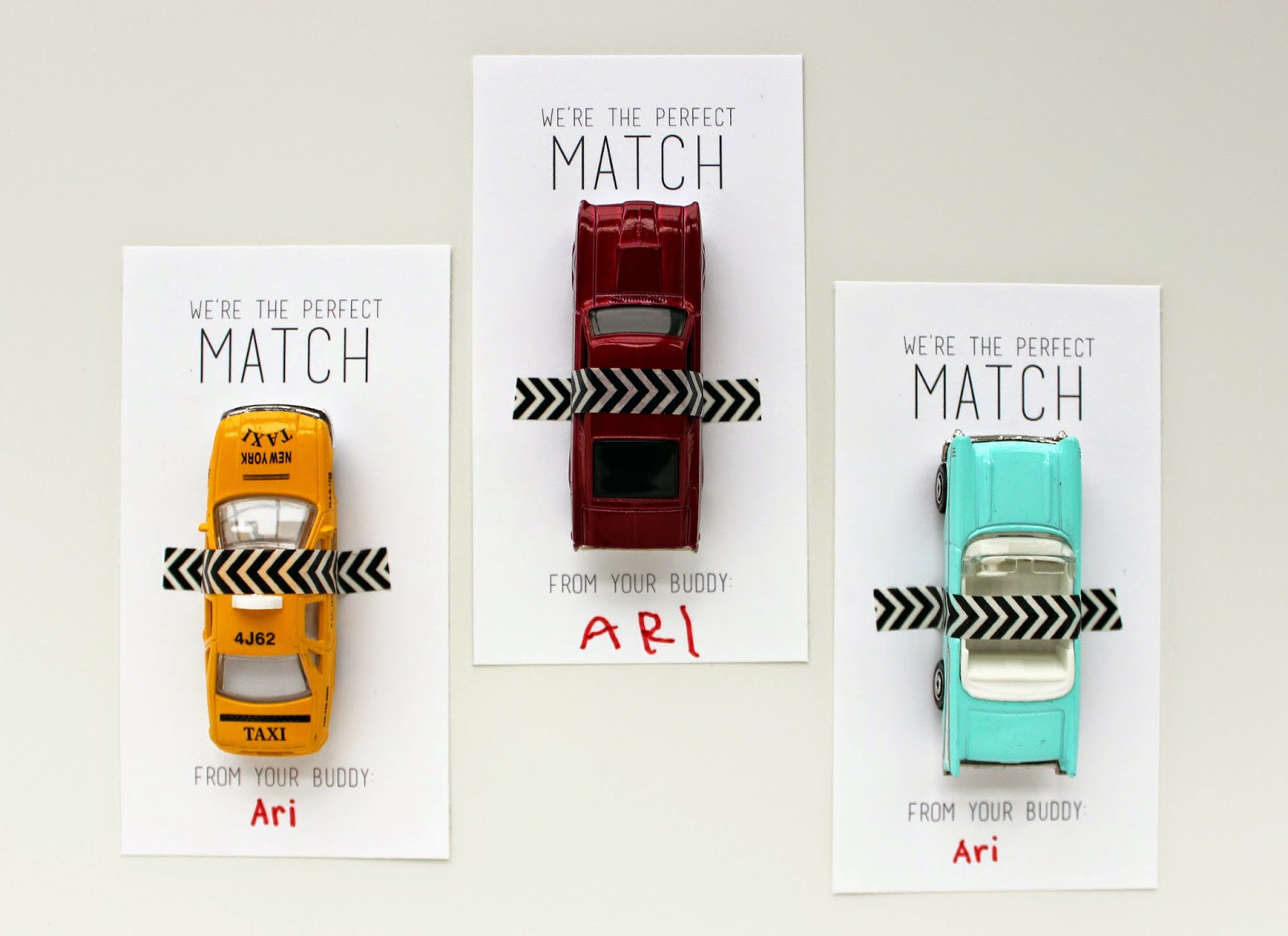 Matchbox Cars Valentines Free Printable