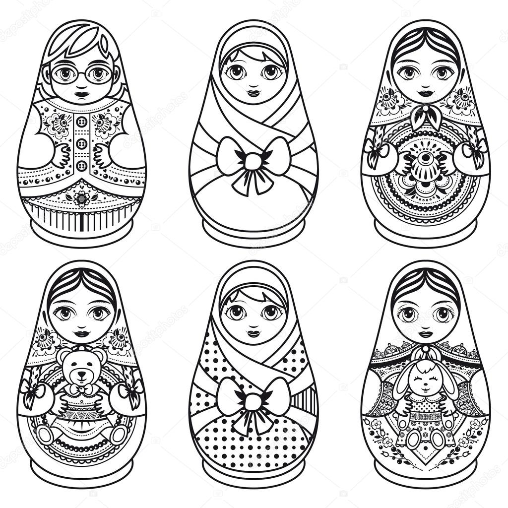 Matryoshka Russian Nesting Doll Coloring Page 51016