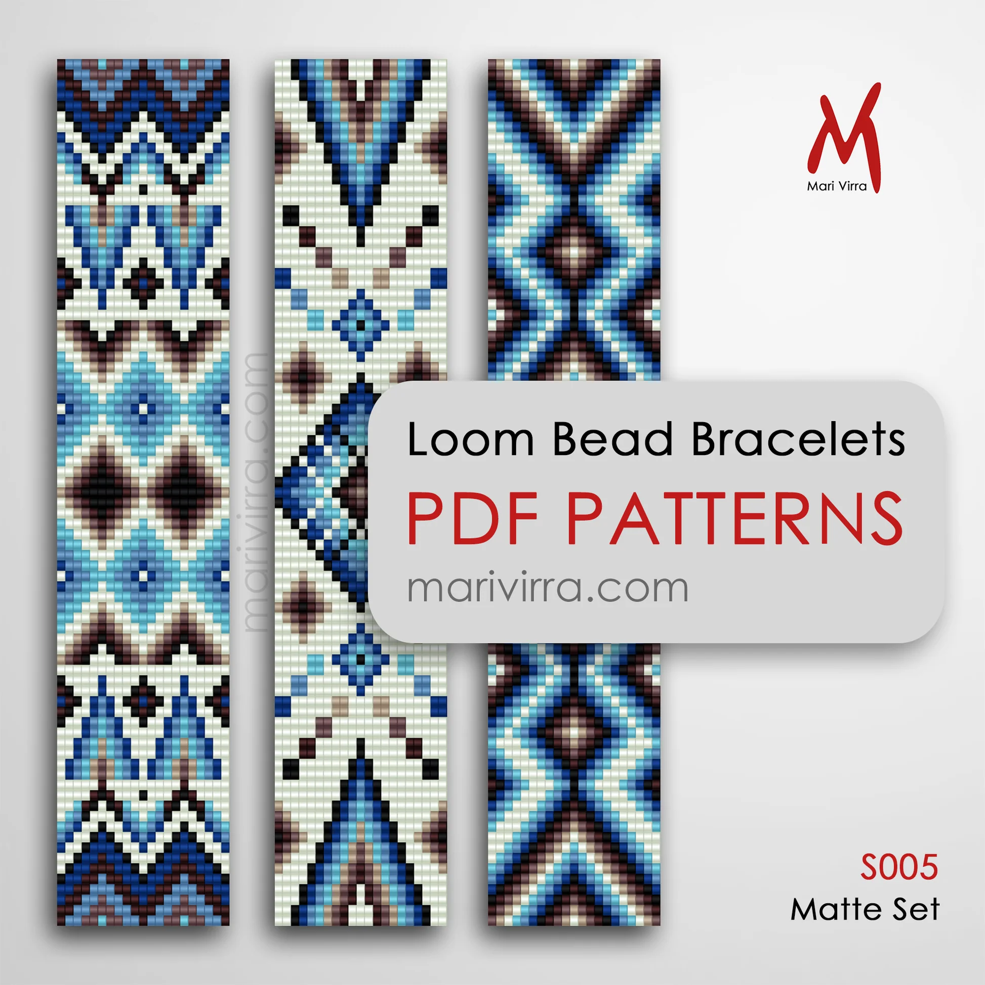 Matte Set Of Three Loom Digital Bead Patterns Copy