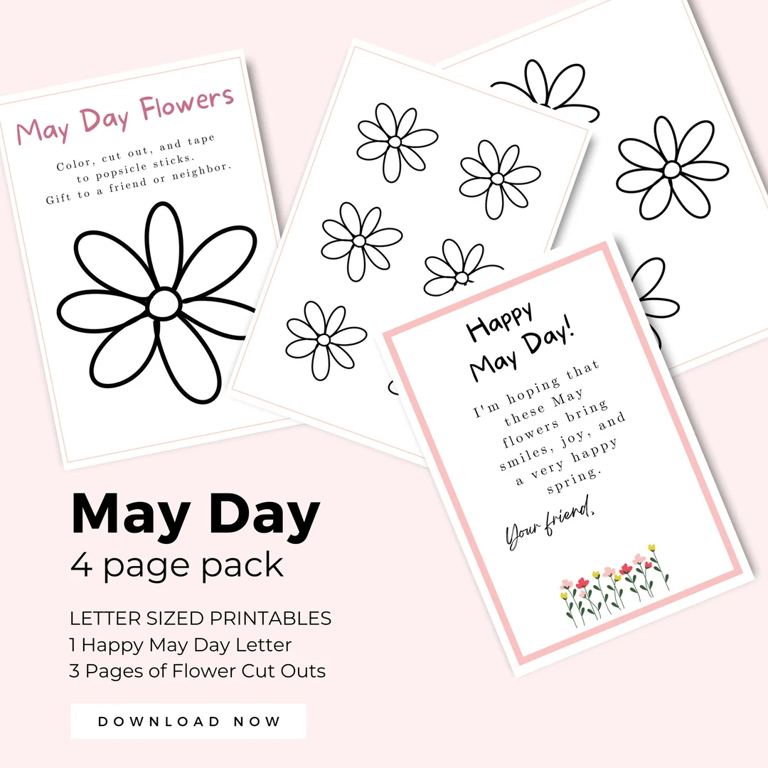 May Day Card For Kids Printable Letter