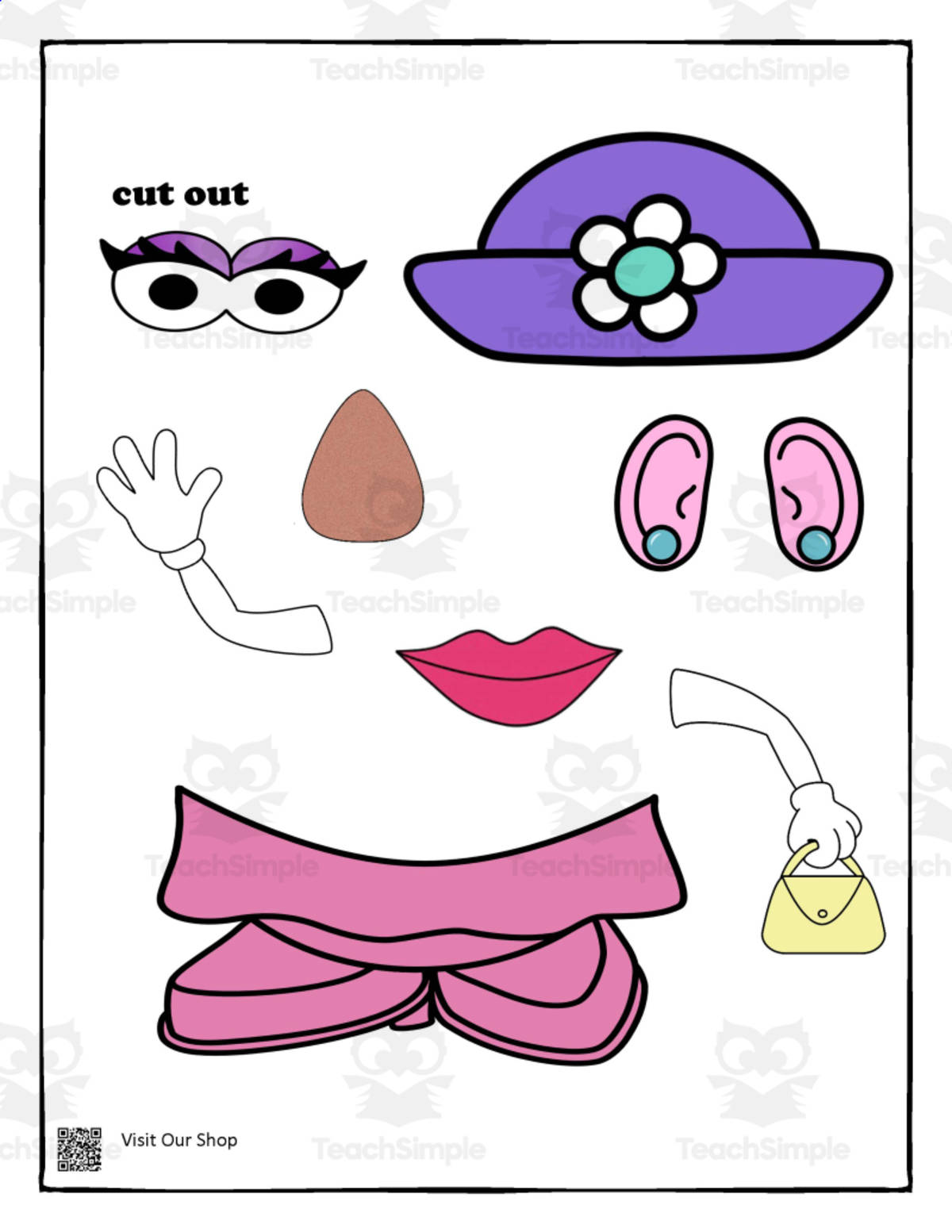 free printable mr potato head parts free printable mr potato head parts