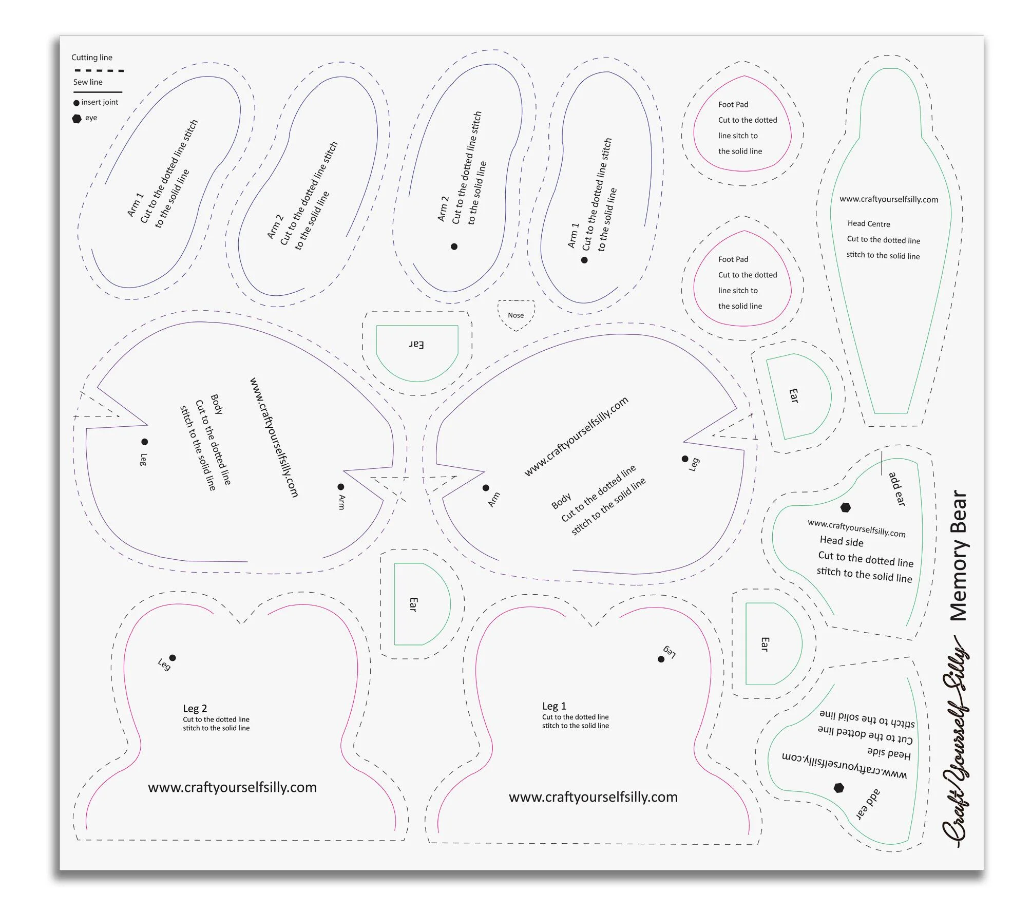 free memory bear printable pattern free memory bear printable pattern