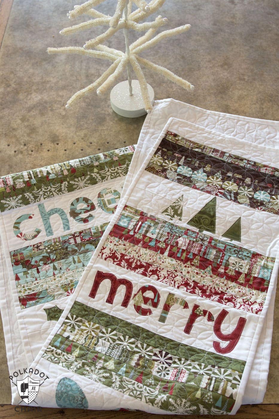 Merry Cheer Quilted Christmas Table Runner Pattern