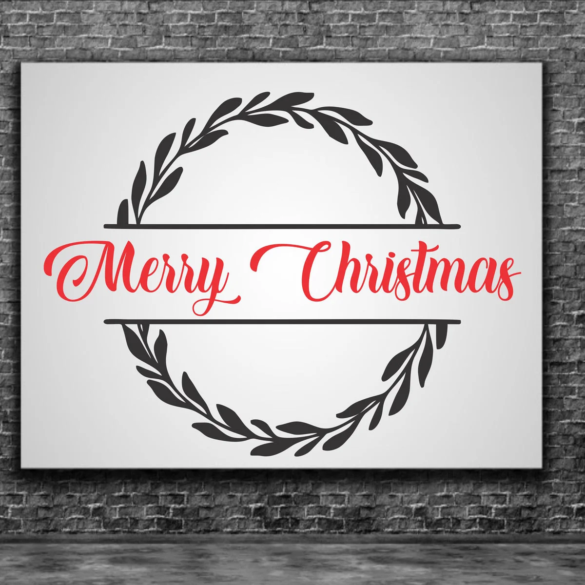 Merry Christmas Stencil With Wreath Merry Christmas Stencil With Wreath