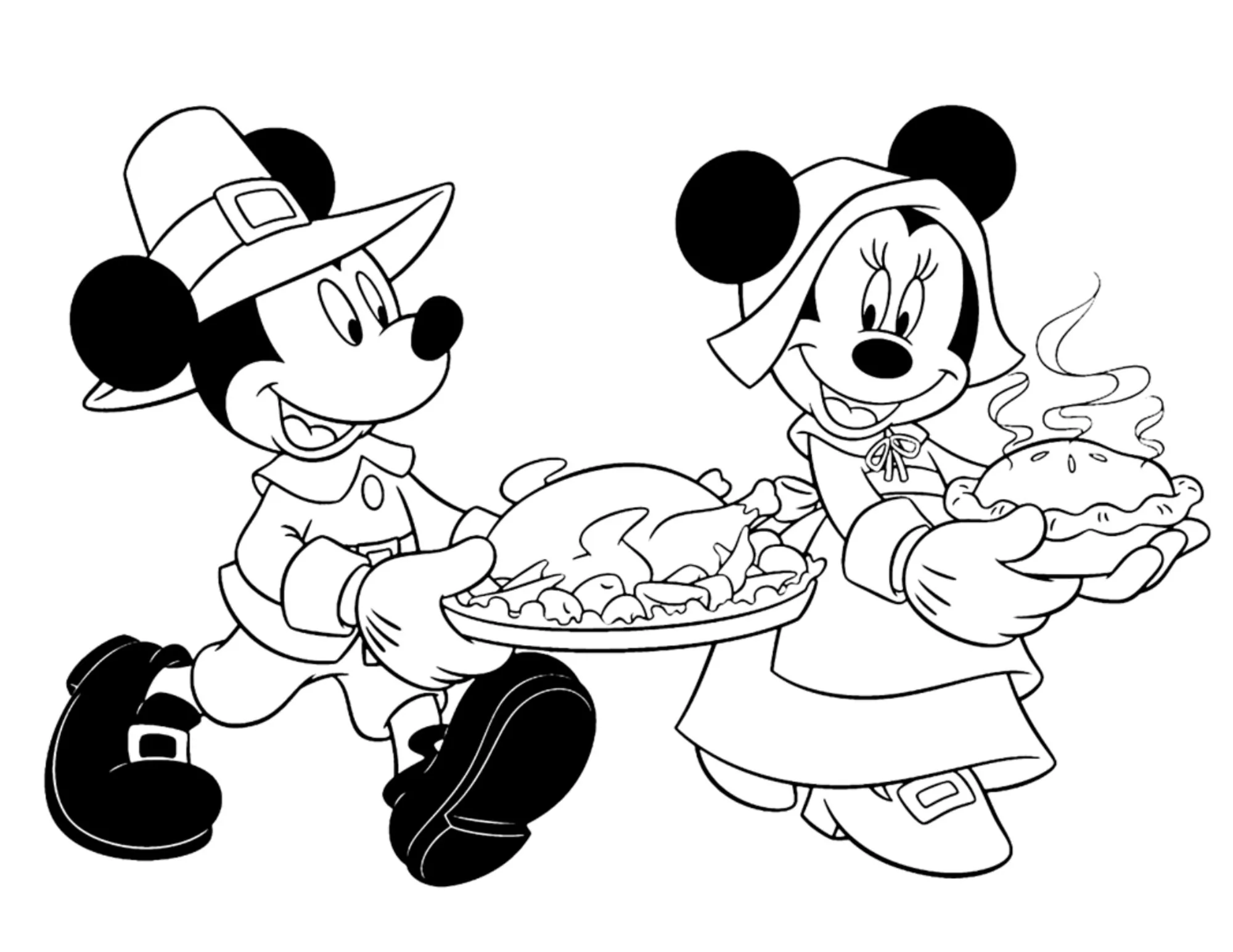 Mickey Mouse Thanksgiving Coloring Pages