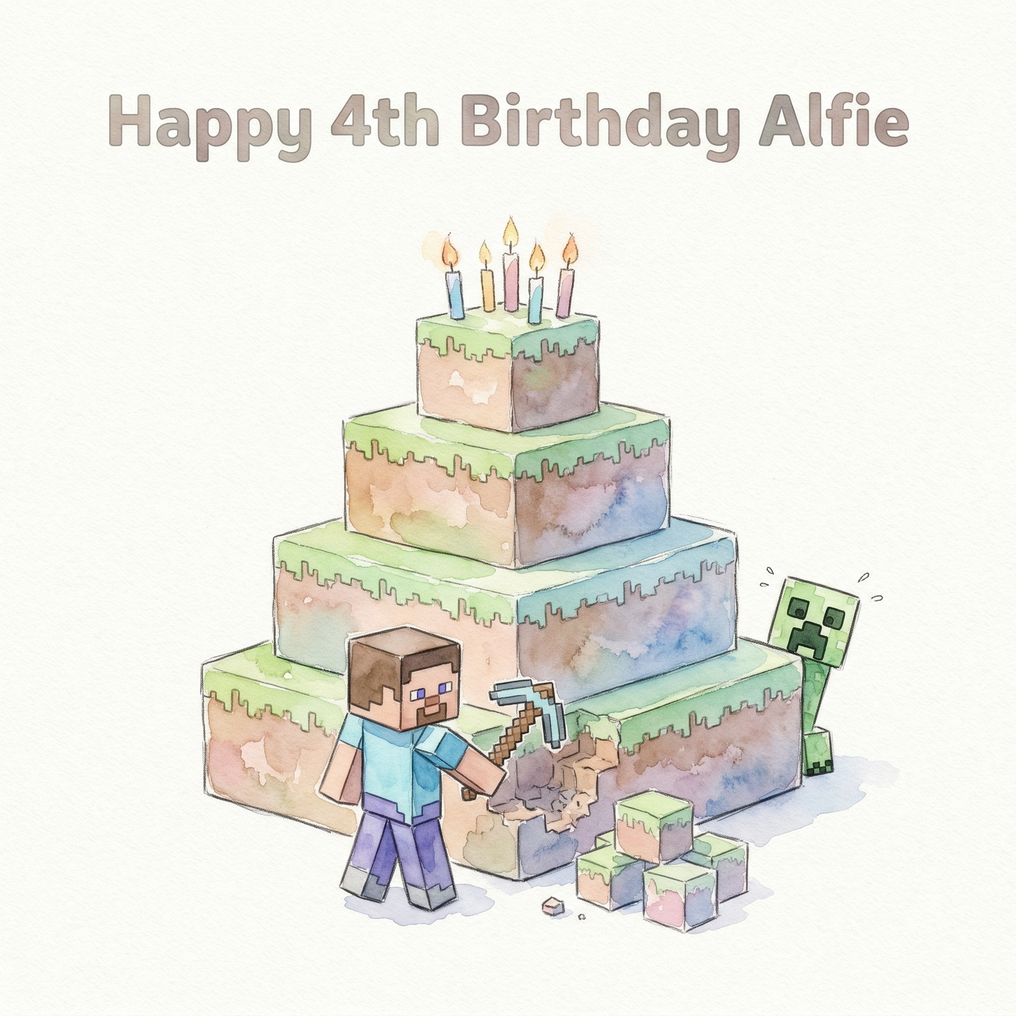 minecraft happy birthday card printable free