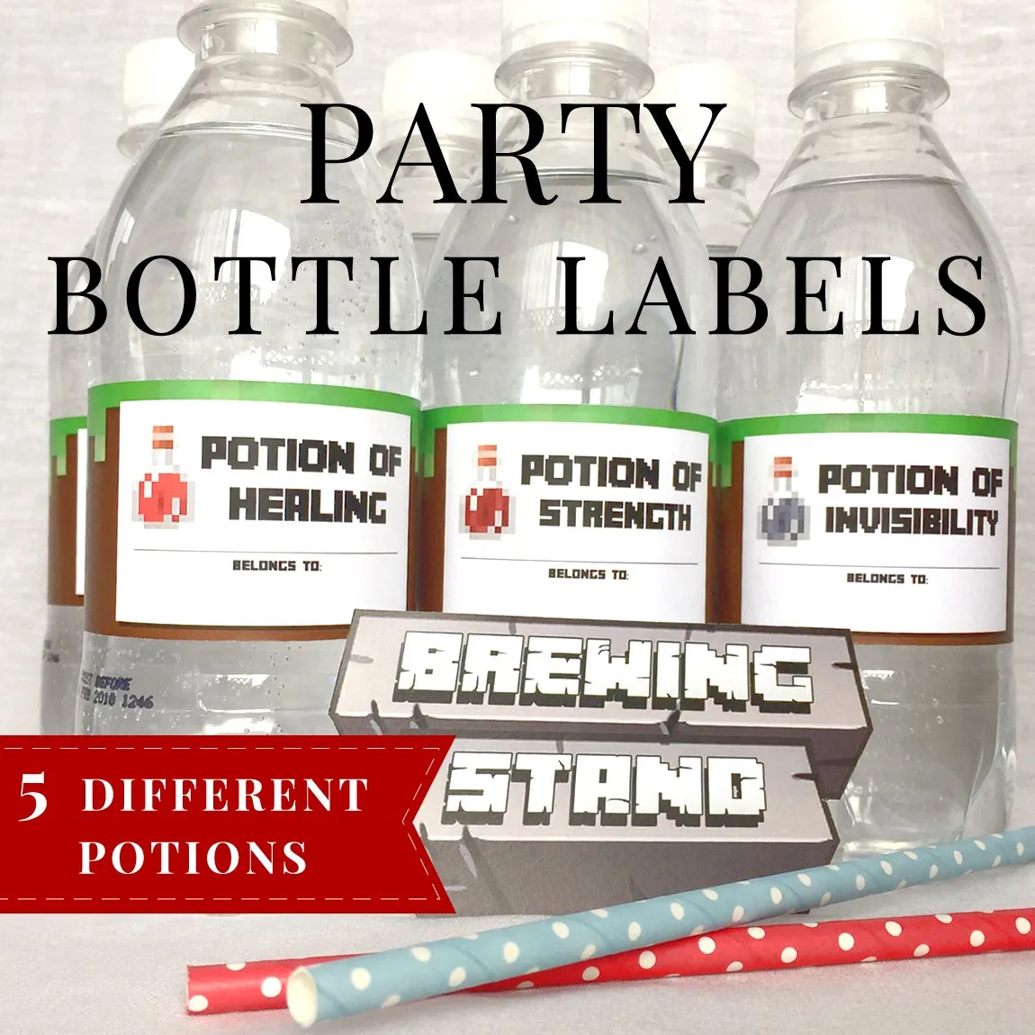 Minecraft Bottle Labels Printable