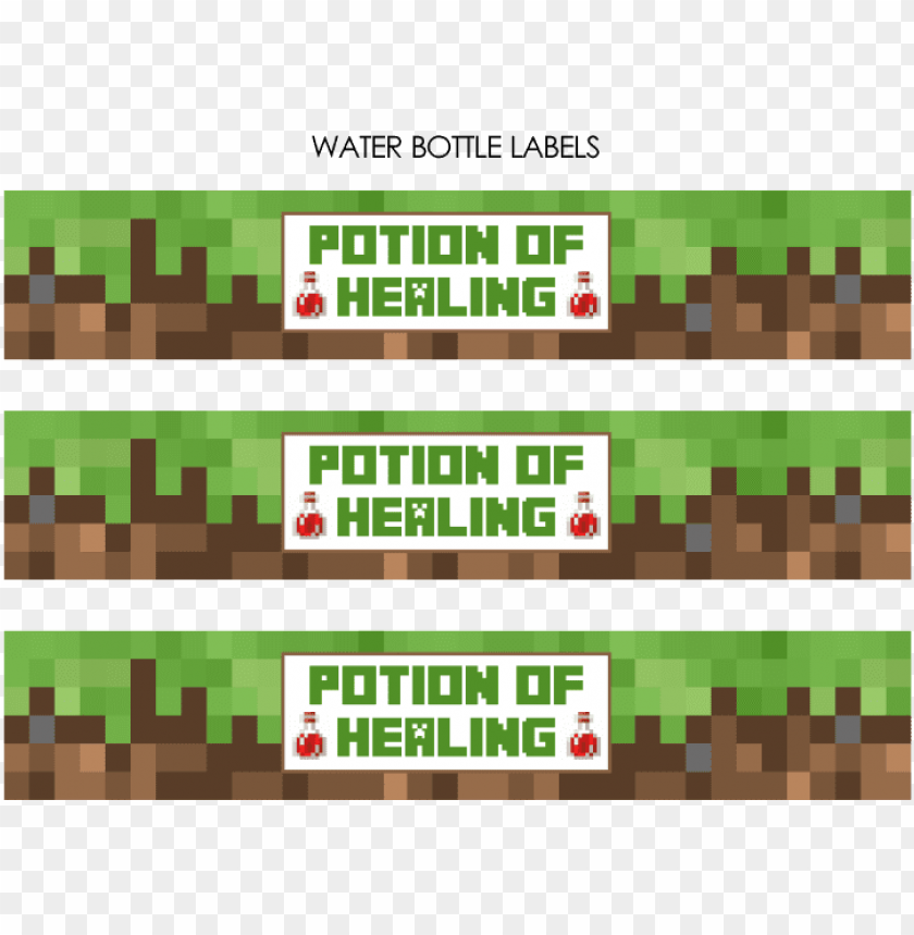 Minecraft Water Bottle Labels Minecraft Birthday Free Print