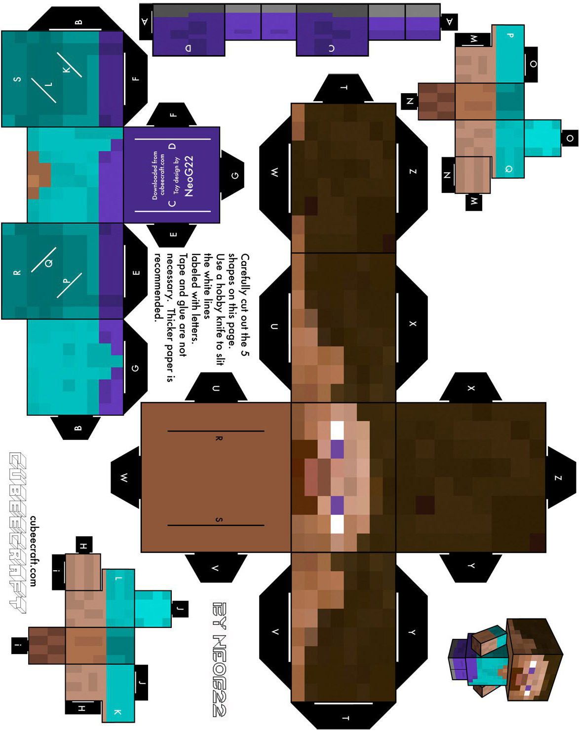 free printable minecraft paper
