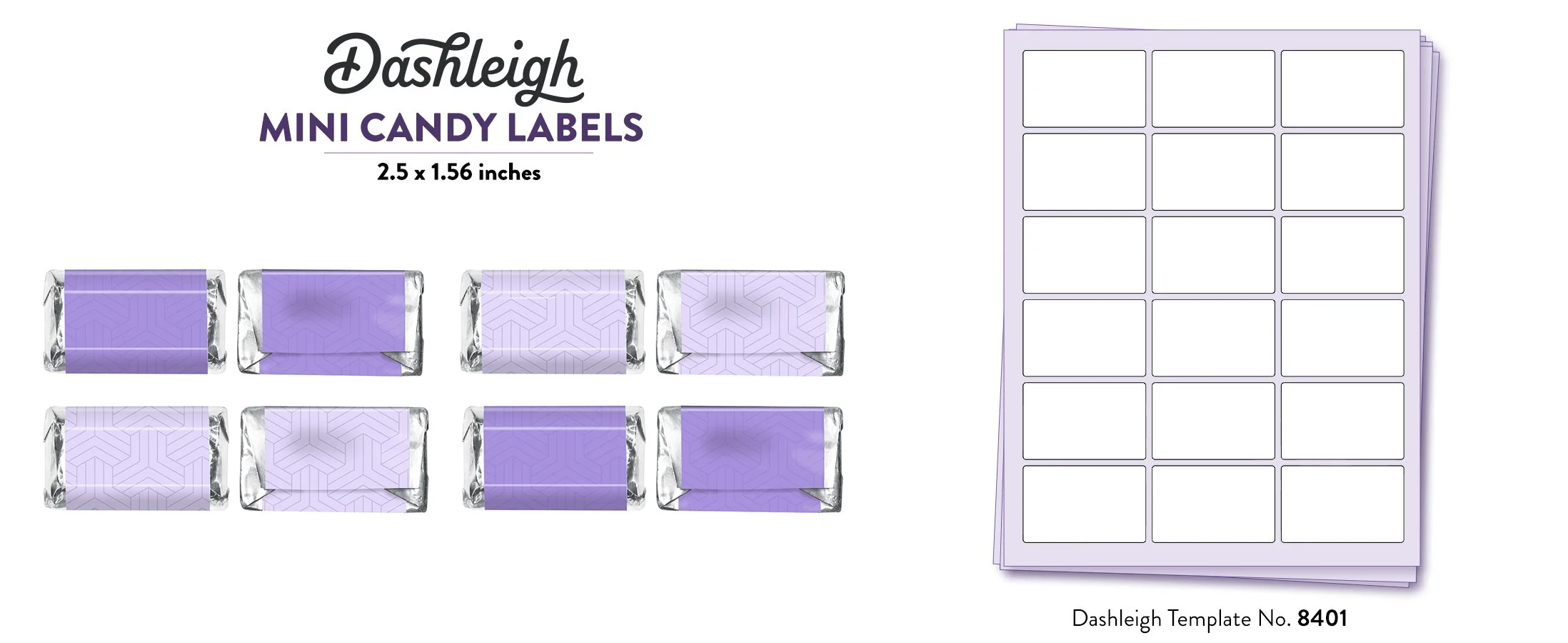 Mini Candy Label Template 25 X 1563 Inches