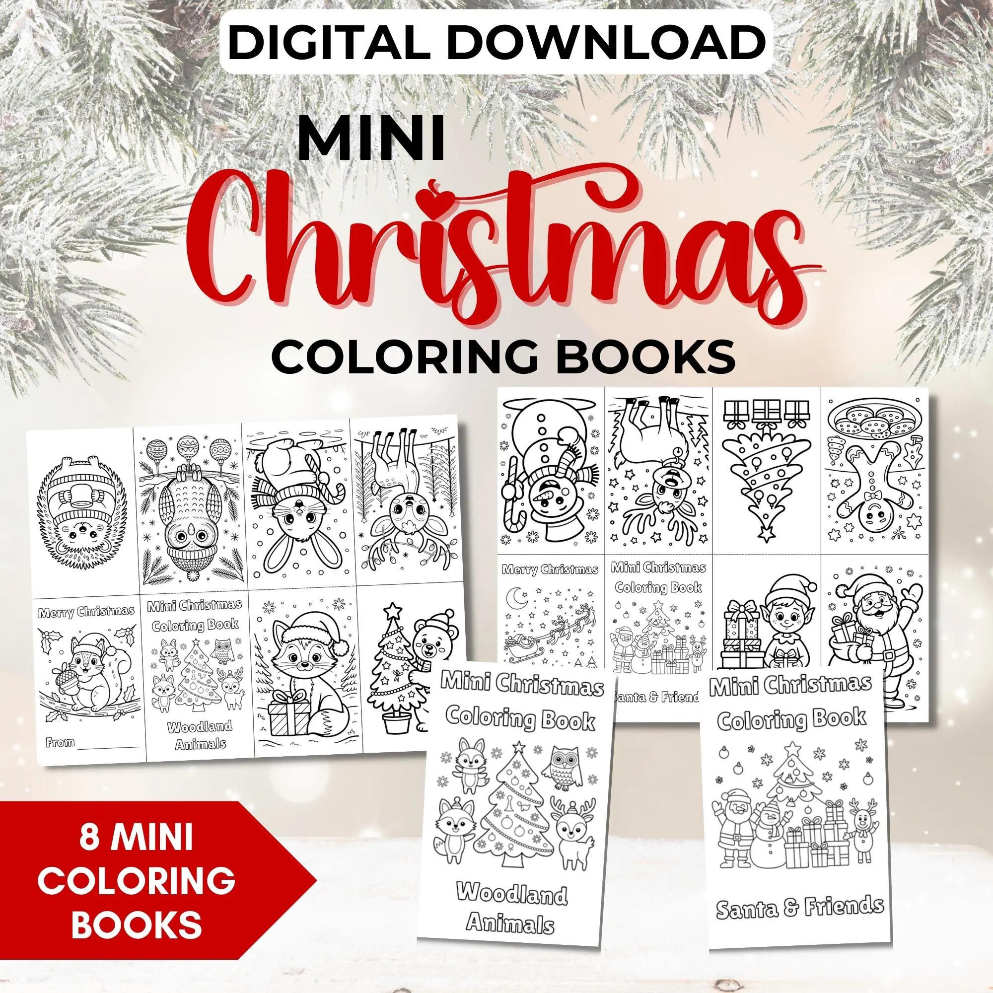 mini christmas book printable