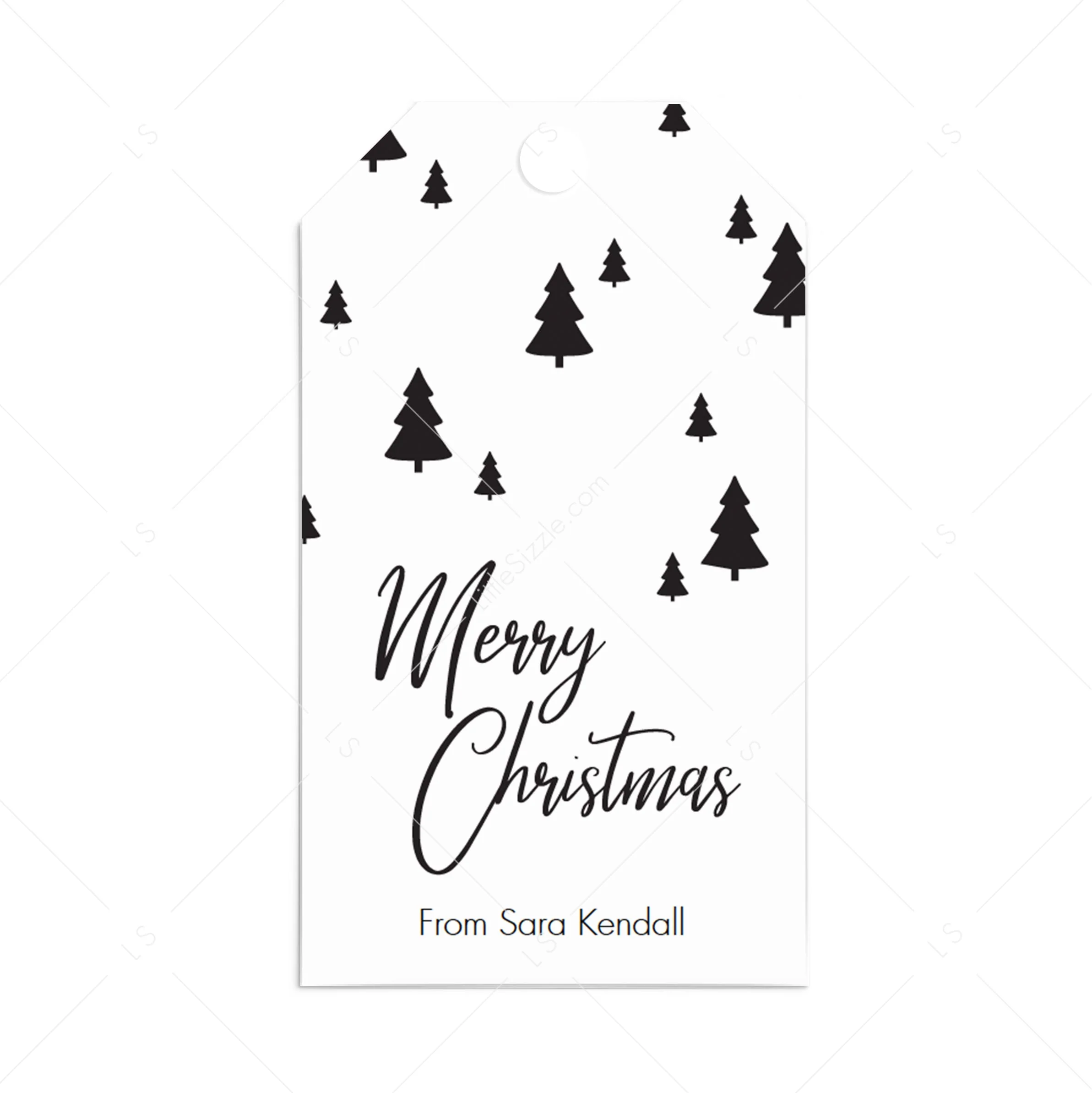Minimalist Black And White Holiday Gift Tags