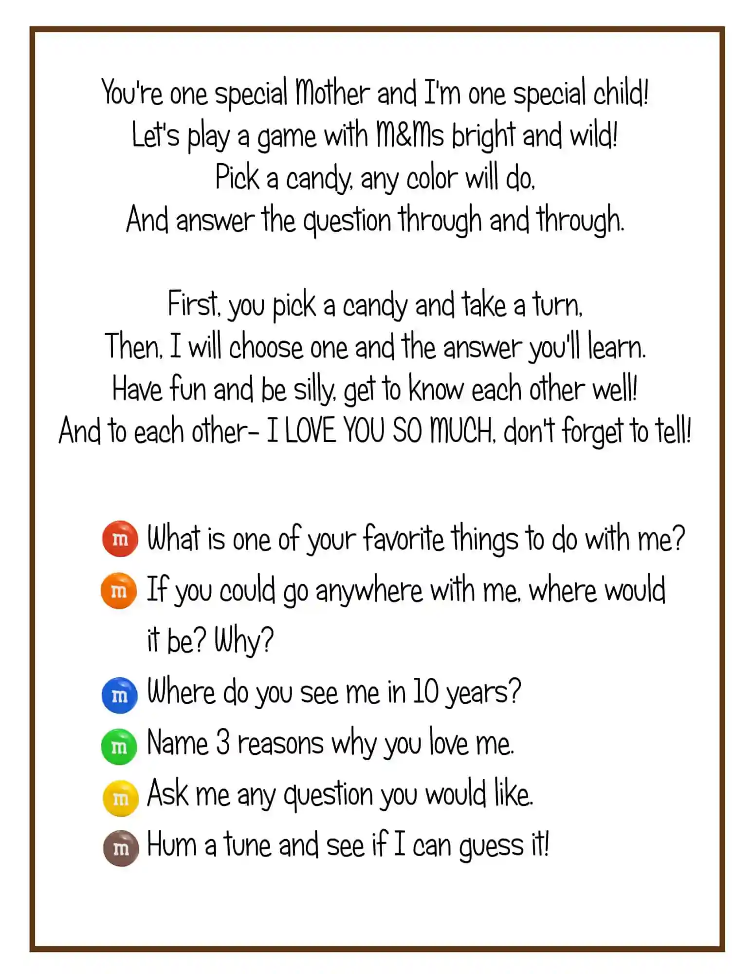 Mom Me Moment Free Printables Mom Me Moment Free Printables