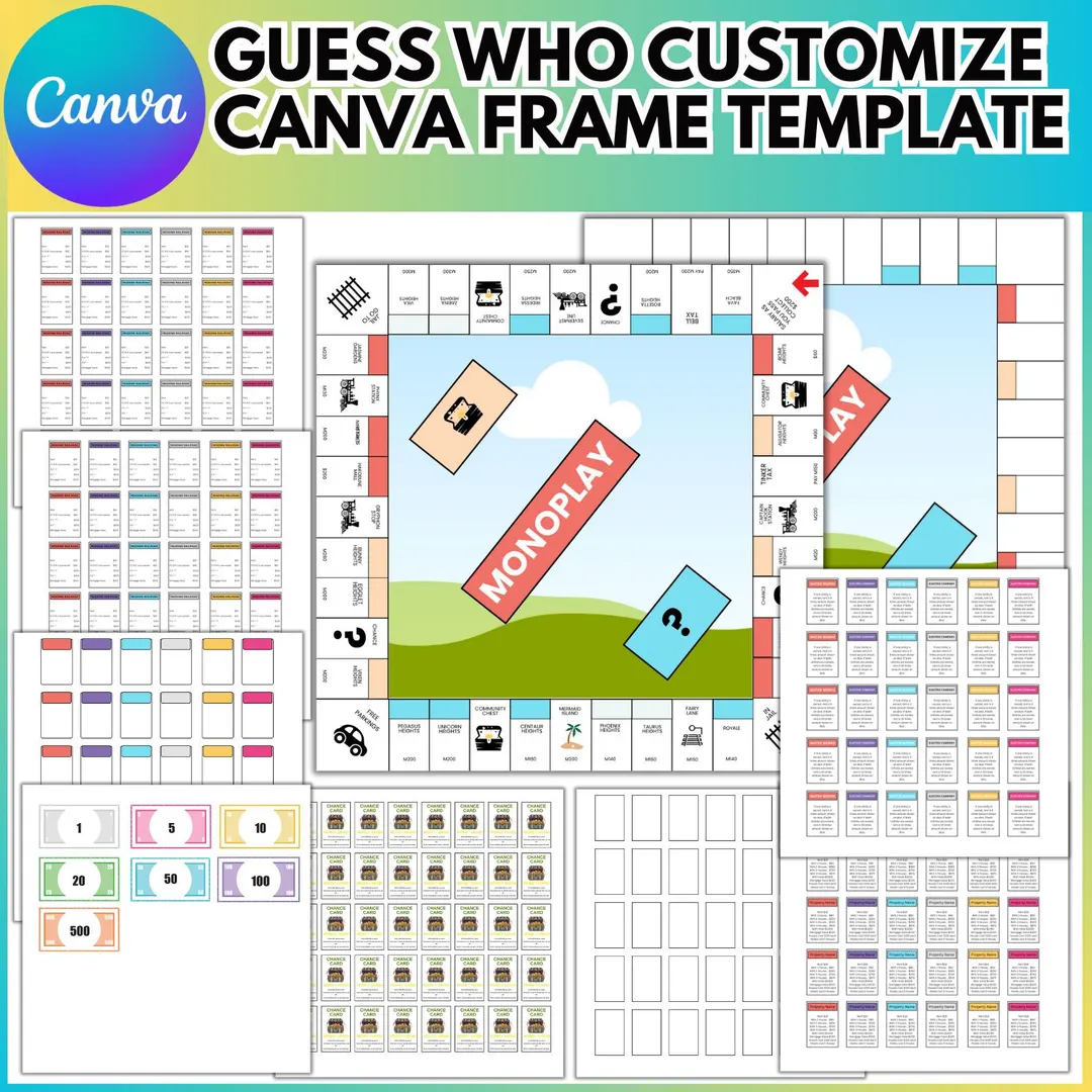 Monopoly Canva Editable Template Blank