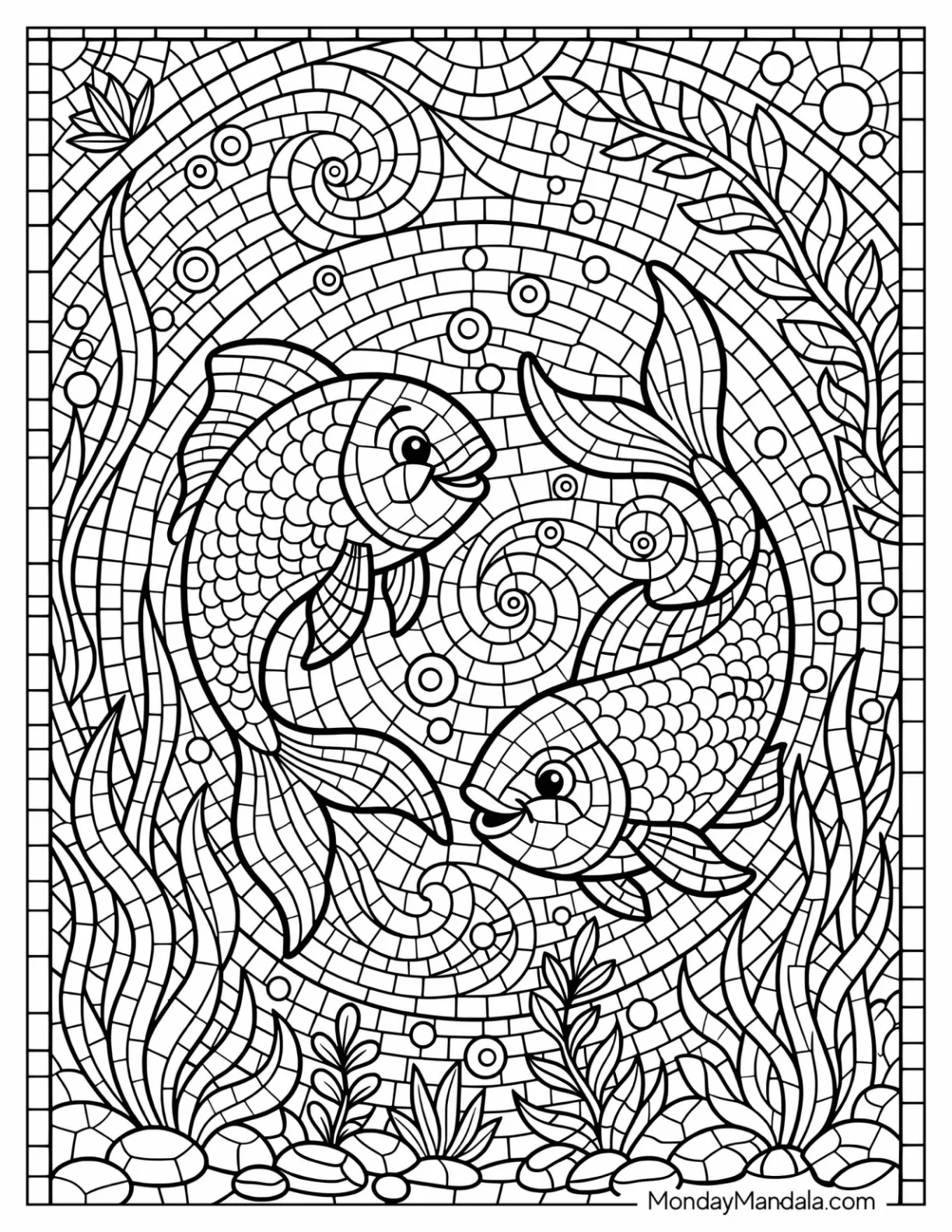 Mosaic Coloring Pages Mosaic Coloring Pages