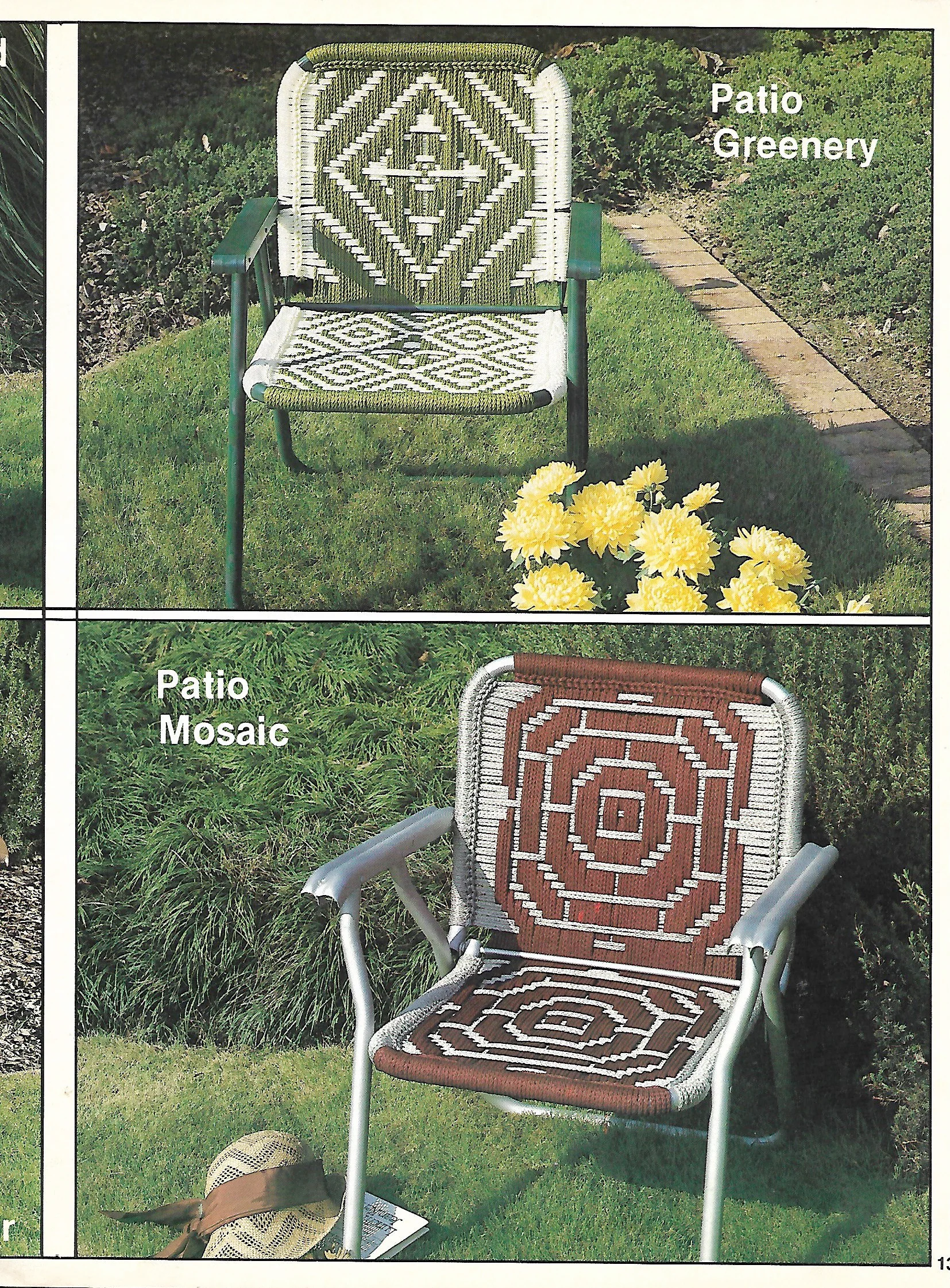 Mosaic Macrame Chair 1970s Macrame Patio