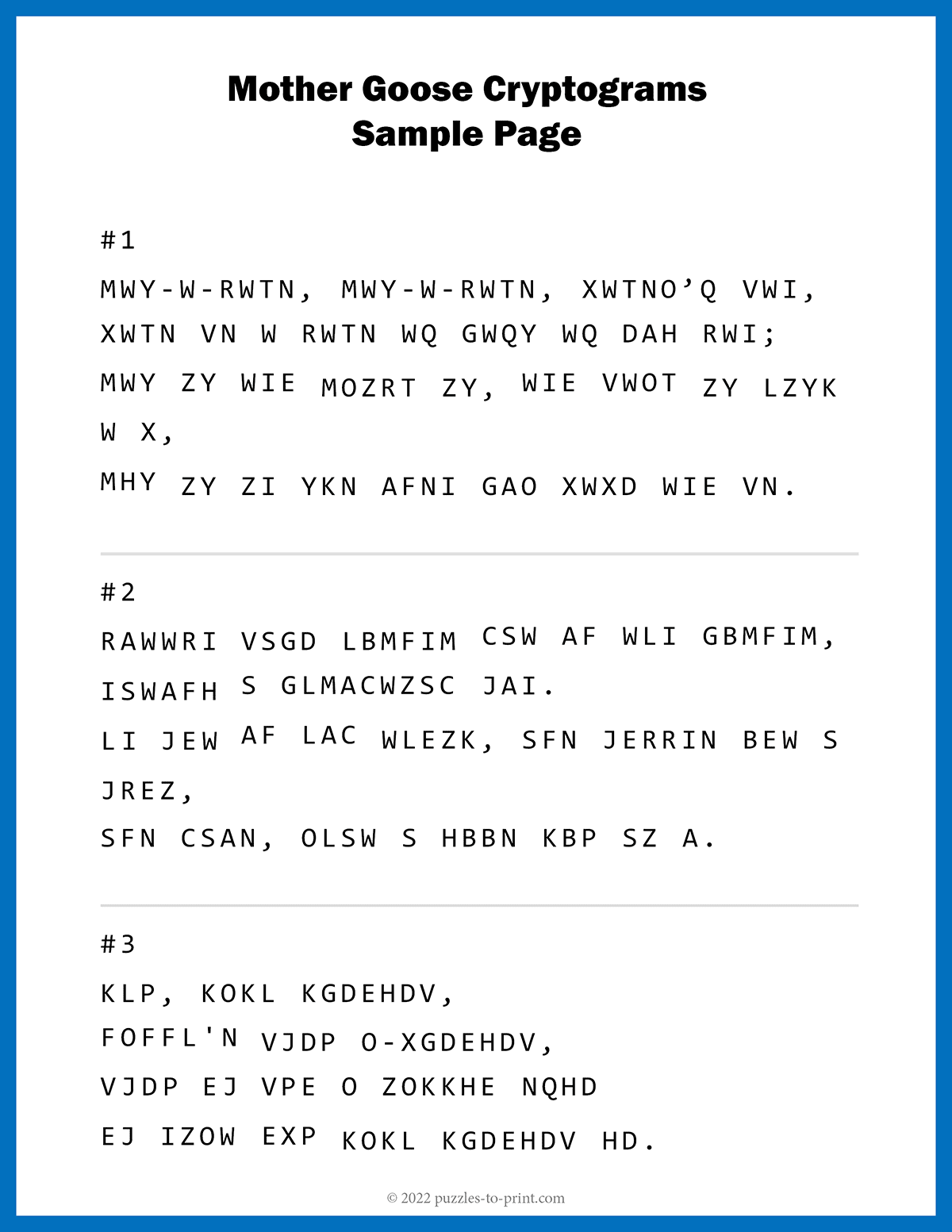 Mother Goose Cryptograms shtml