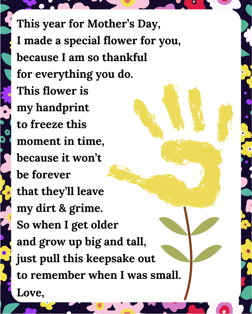 Mothers Day Handprint Poem Mothers Day Handprint Poem