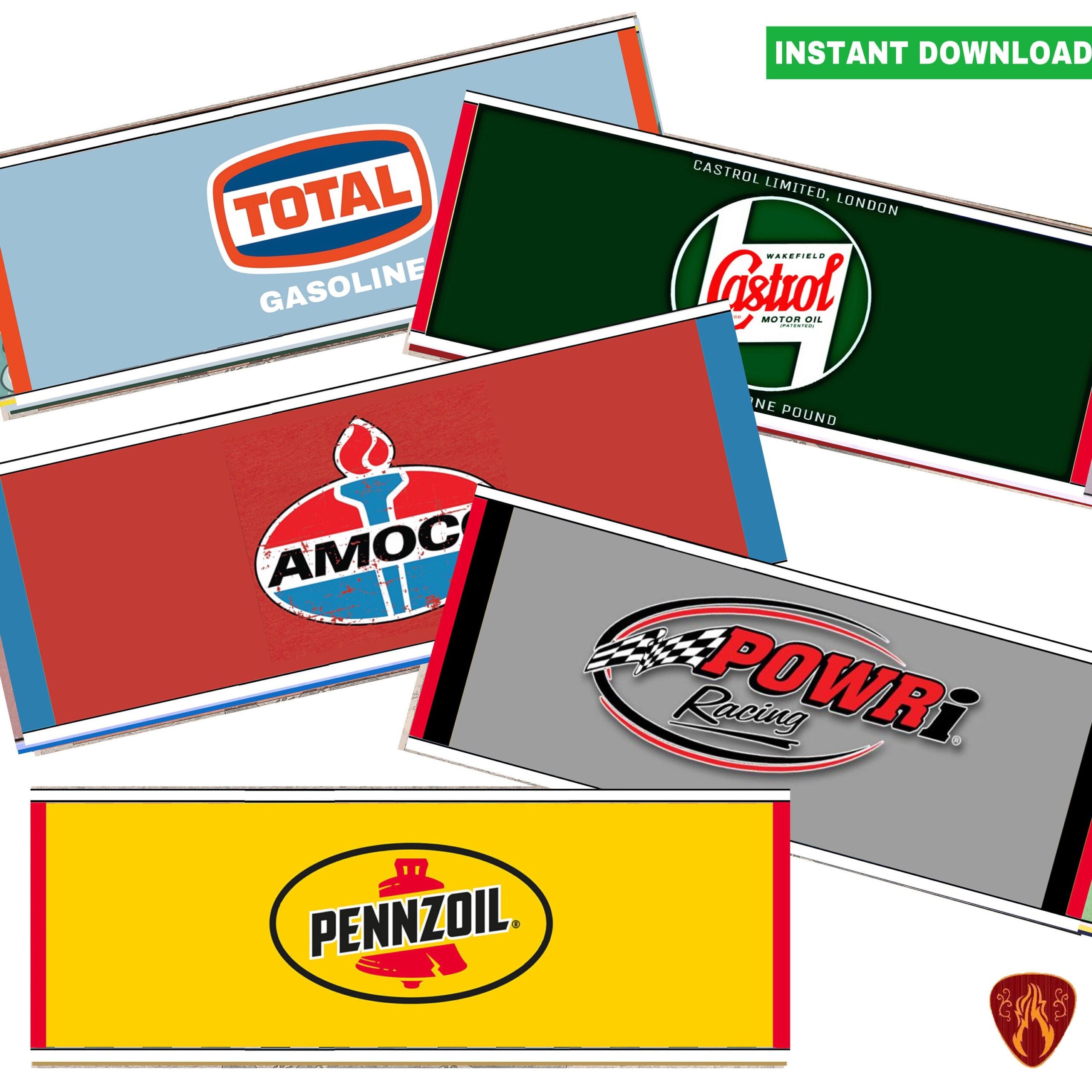 Motor Oil Can Labels Set Of 5 Printable