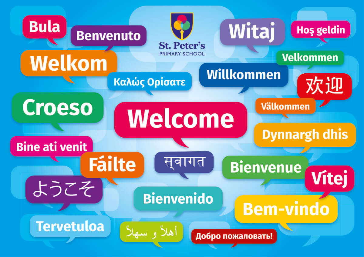 Multi Language Welcome Sign Landscape
