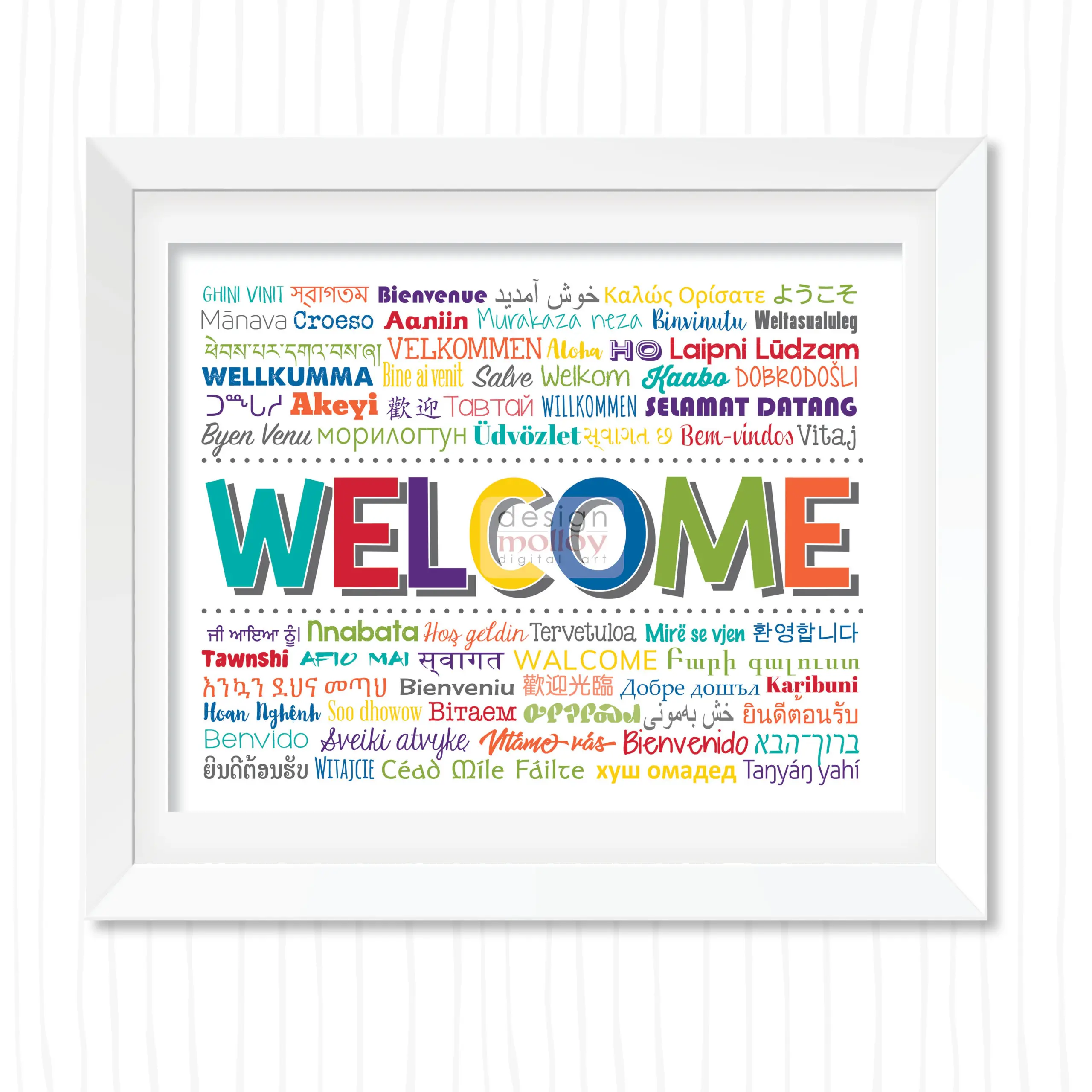 Multilanguage Welcome Sign