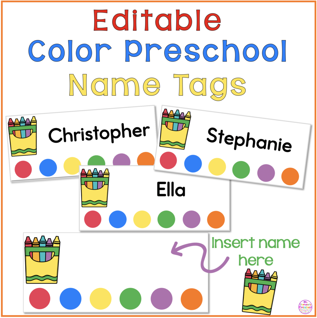 free printable preschool name plates