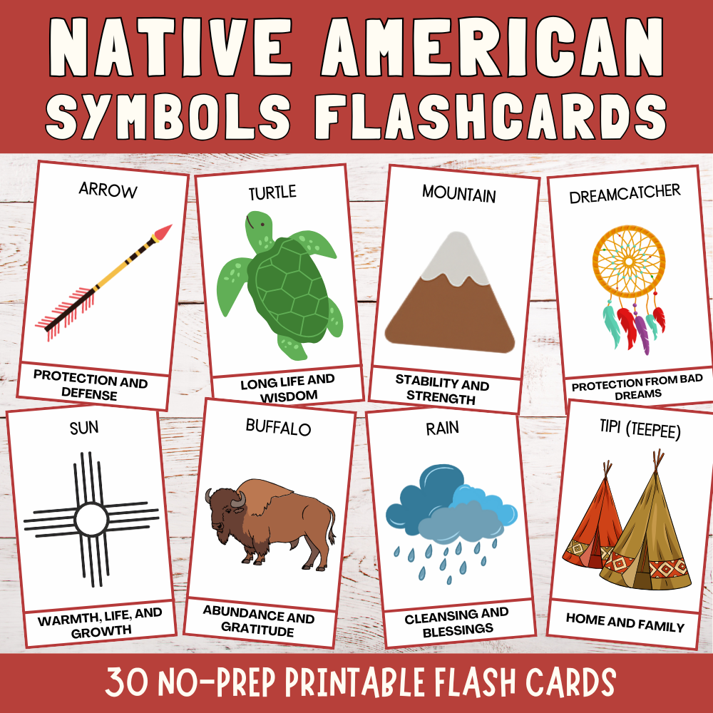 Native American Symbols Flashcards Native American Heritage Month