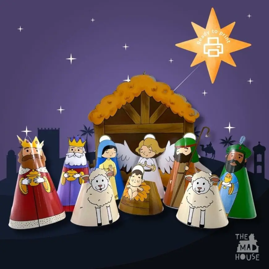 Nativity Cones Printable To Color Nativity Cones Printable To Color