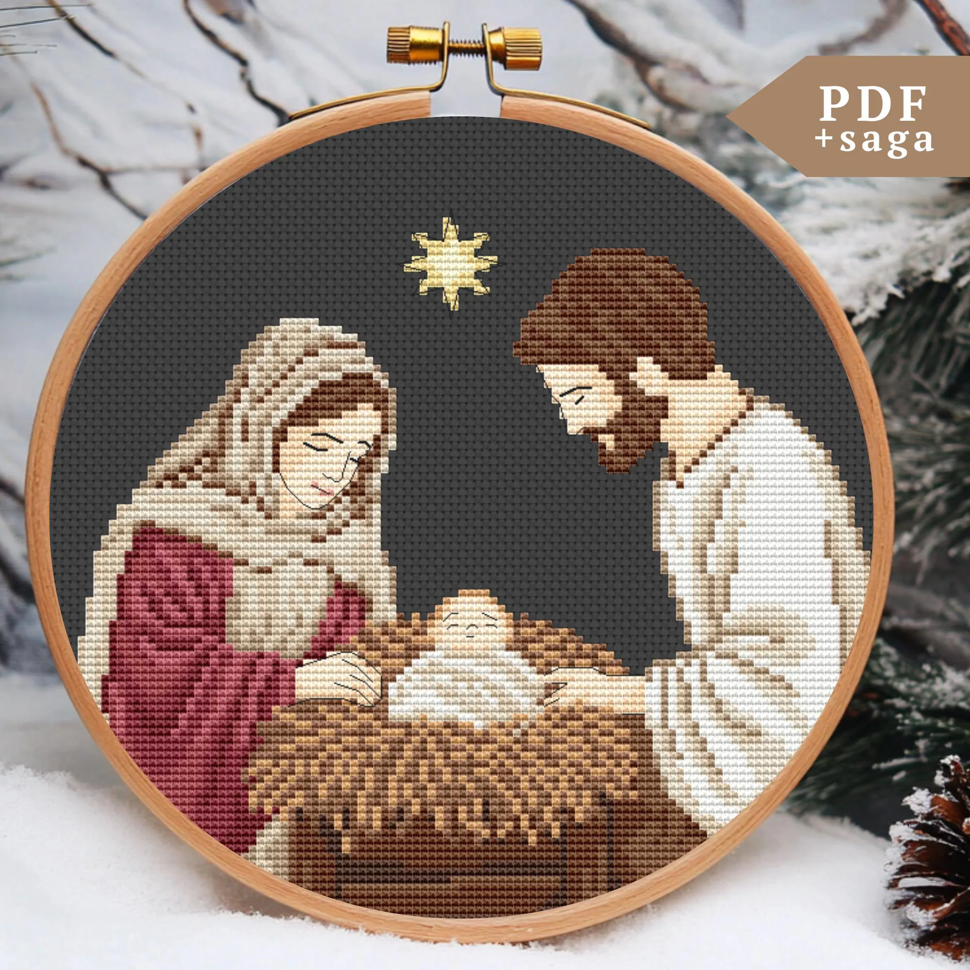 Nativity Scene Cross Stitch Pattern