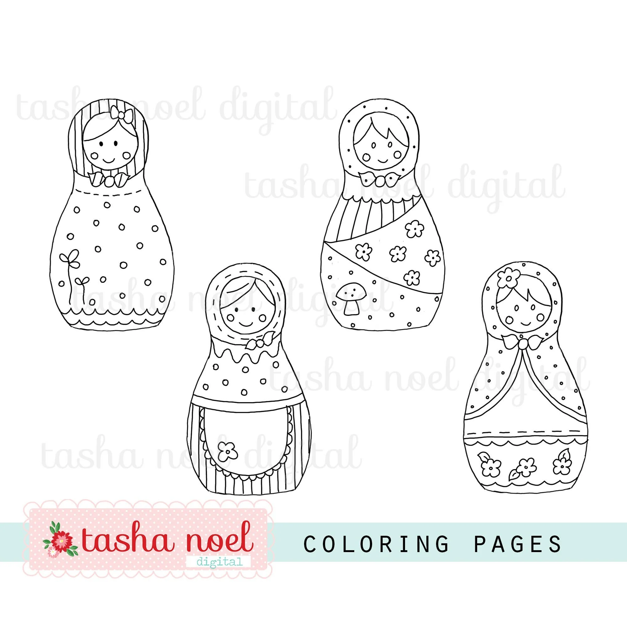 Nesting Doll Coloring Pages Babushka Printable Coloring Page Girl Russian Doll Printable Matryoshka Doll Printable Print And Cut