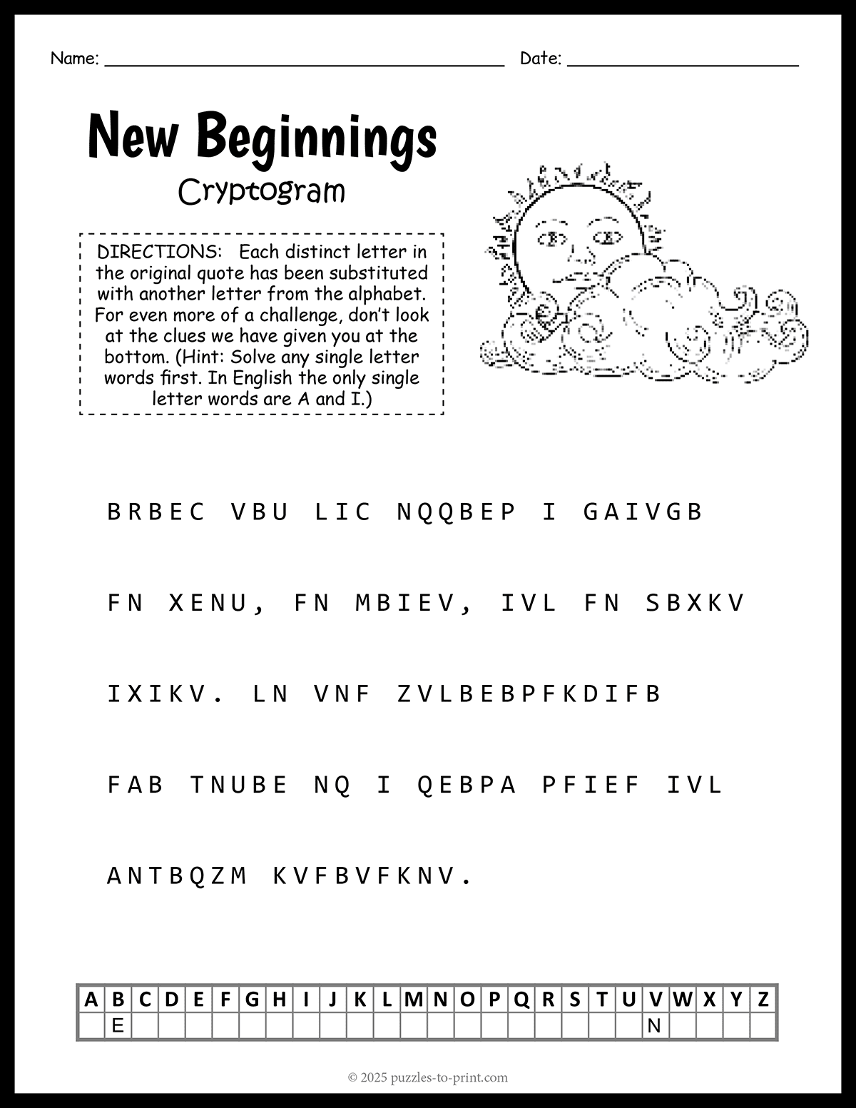 New Beginnings Cryptogram shtml