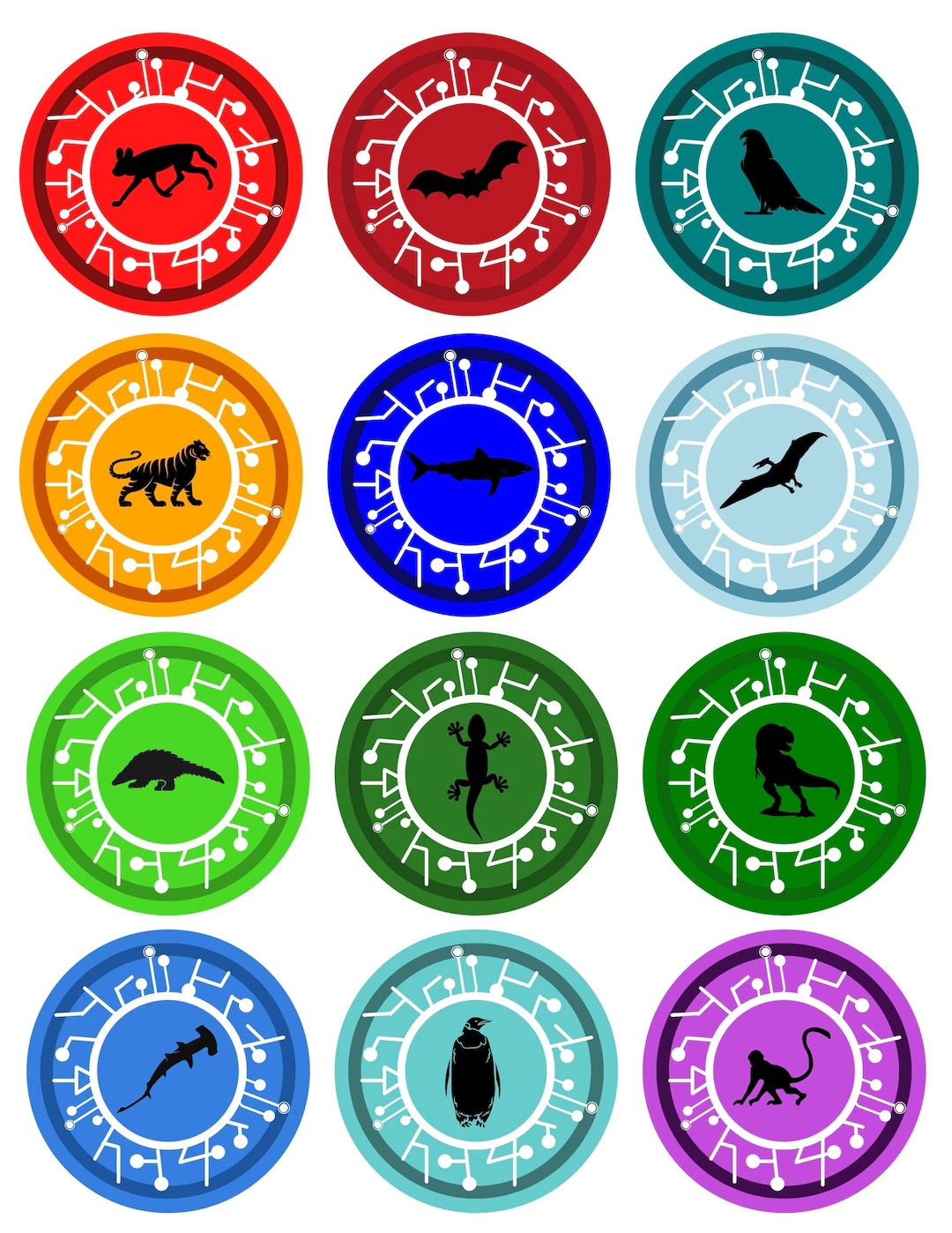 New Set Of 12 Creature Power Discs New Set Of 12 Creature Power Discs