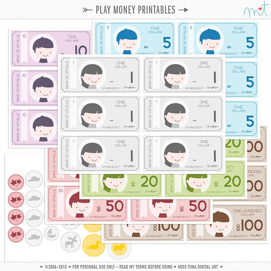 New Vector Saving Up Free Printable Play Money