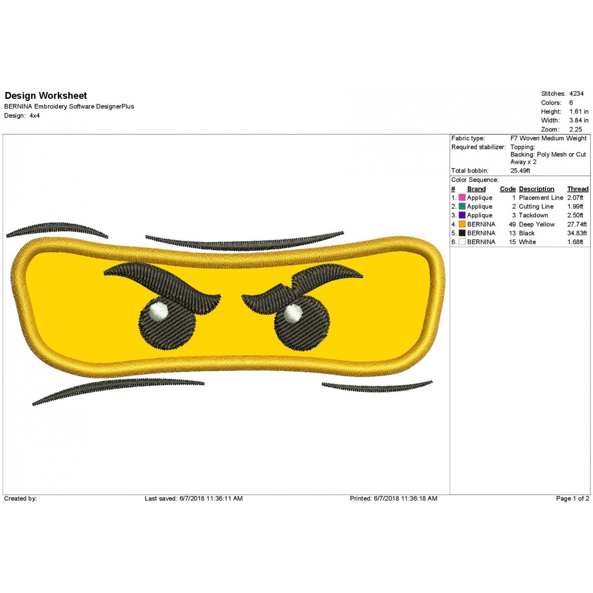 Ninja Eyes Applique Design Ninja Eyes Applique Design