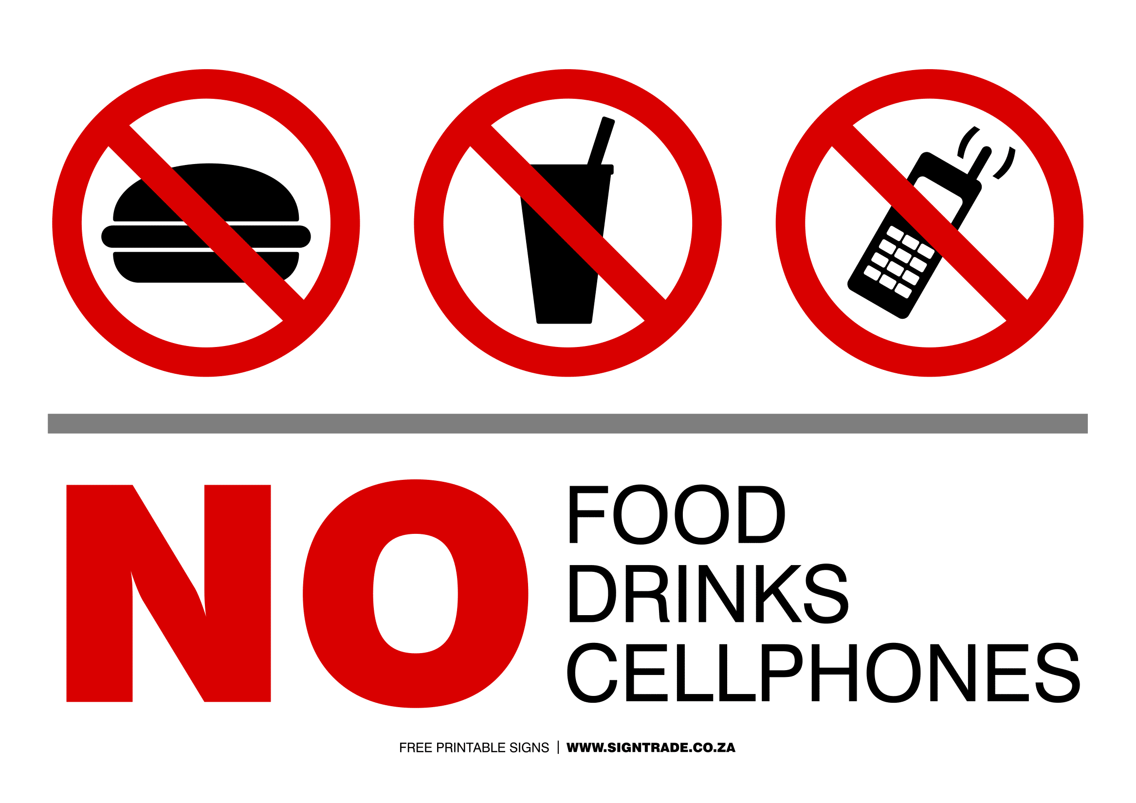 No Food Or Drink Signs