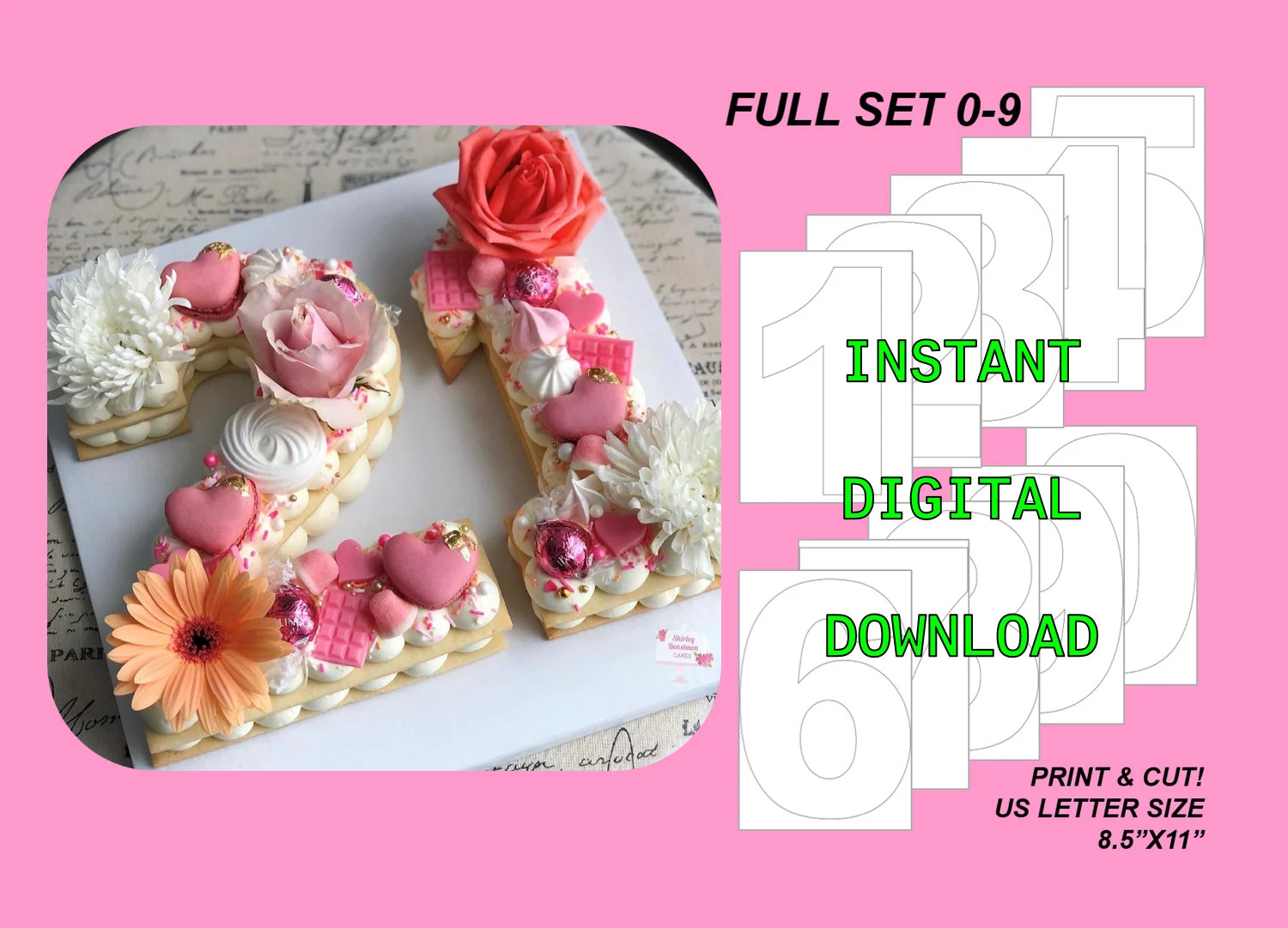 Number Cake Templates Stencils 0 To 9