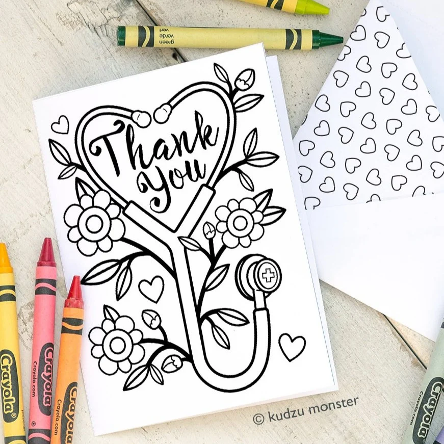 Nurse Appreciation Coloring Card