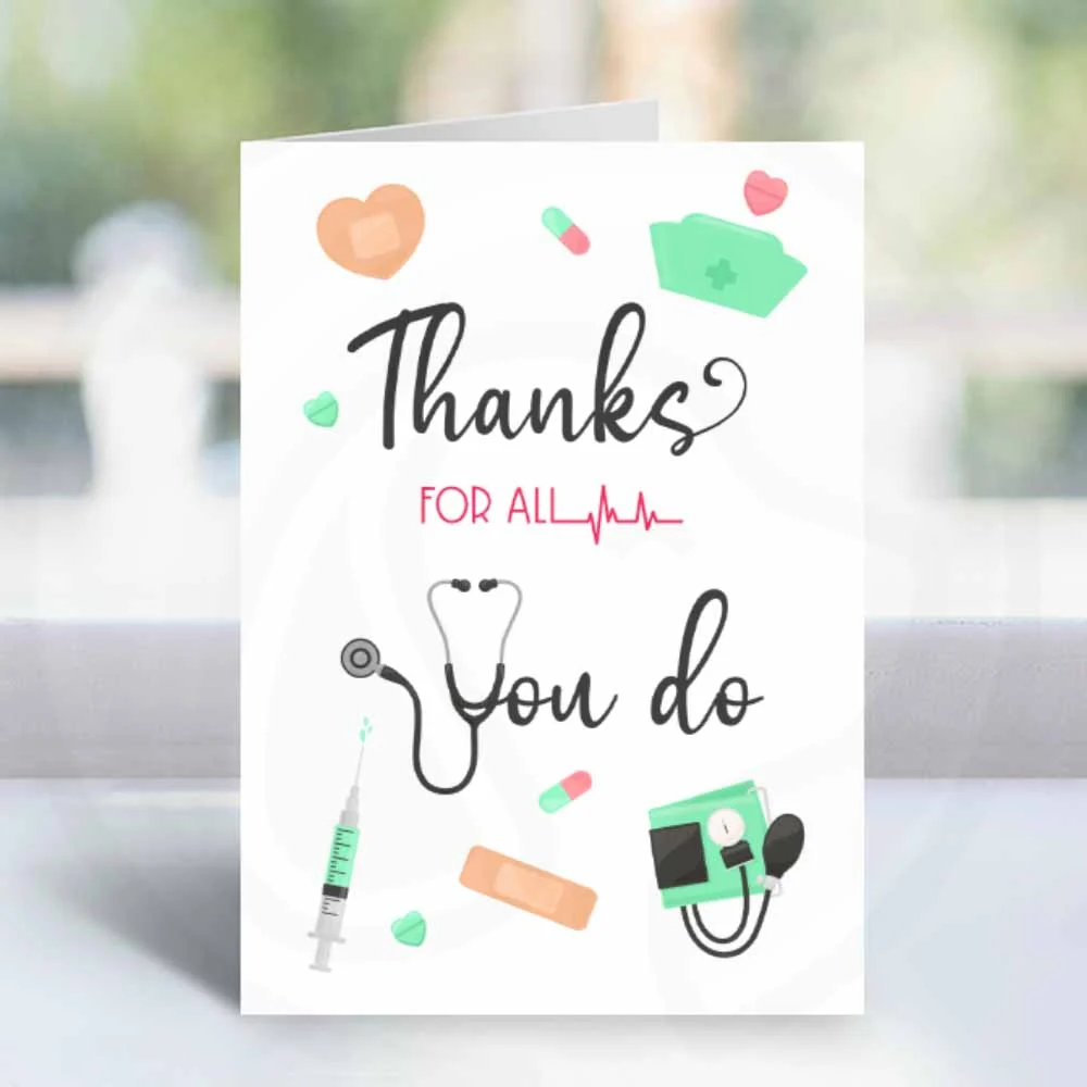 Nurse Appreciation Week Printable Thank You Card
