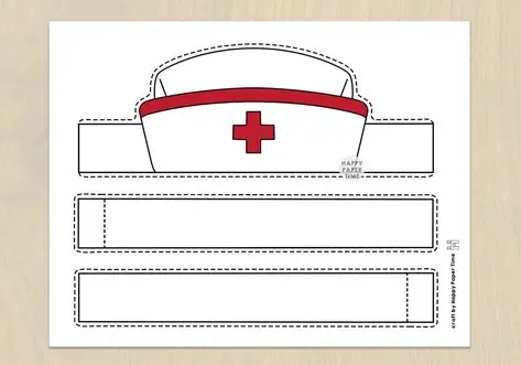 Nurse Cap Paper Crown Colored Nurse Cap Paper Crown Colored