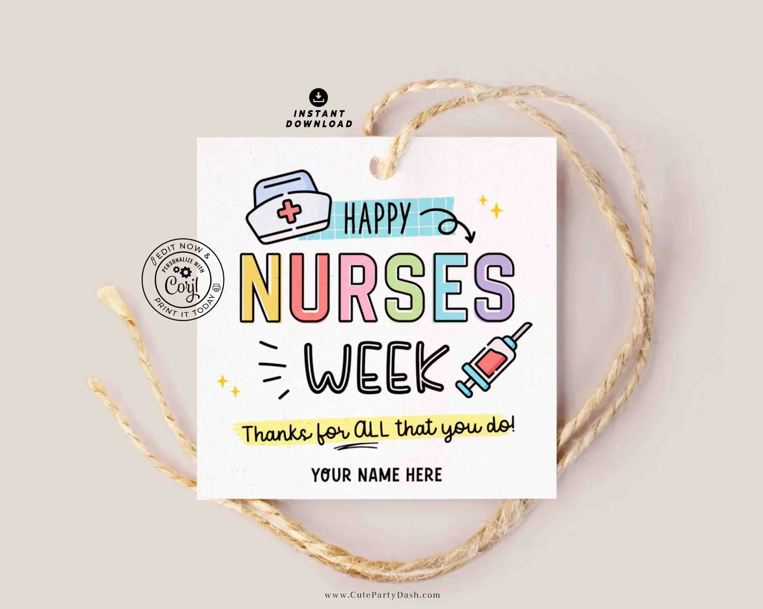 free printable nurses week tags