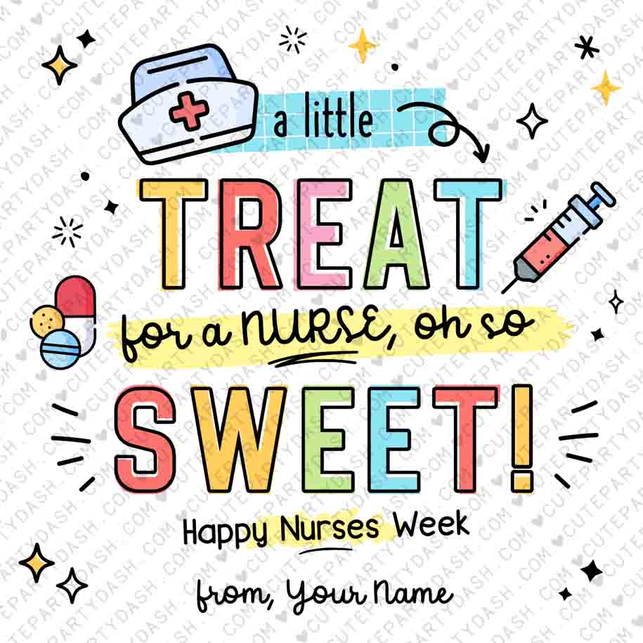 Nurses Week Tag Printable Instant Download Editable National Nurses Appreciation Treat Happy Nurse Week Gifts Thank You Nurses Cookies Tags