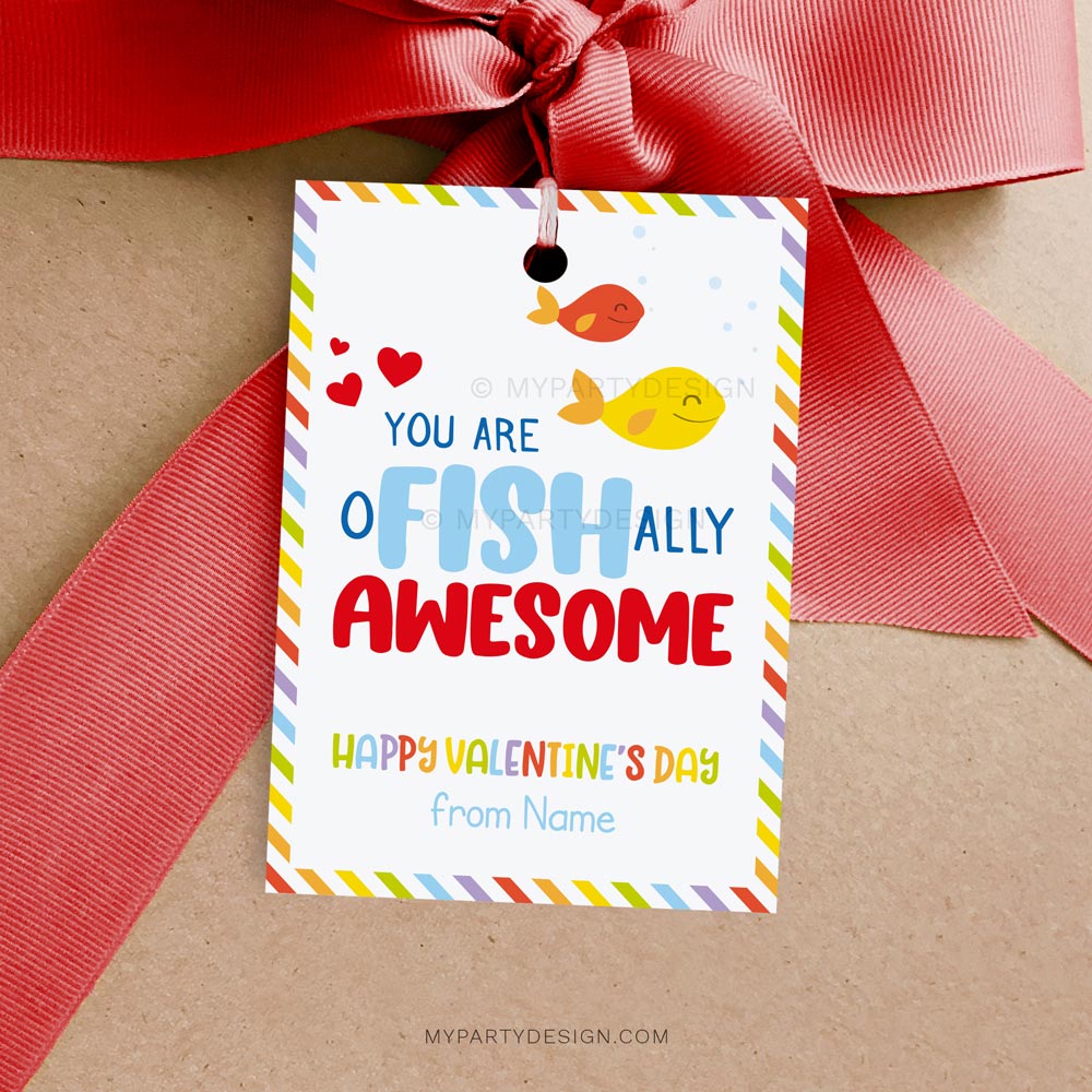 O Fish Ally Awesome Valentines Printable Tags Cards